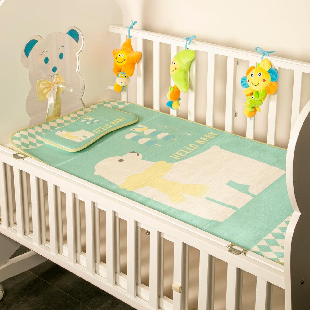Hello Baby Green Washable Mat With Pillow - Baby Moo