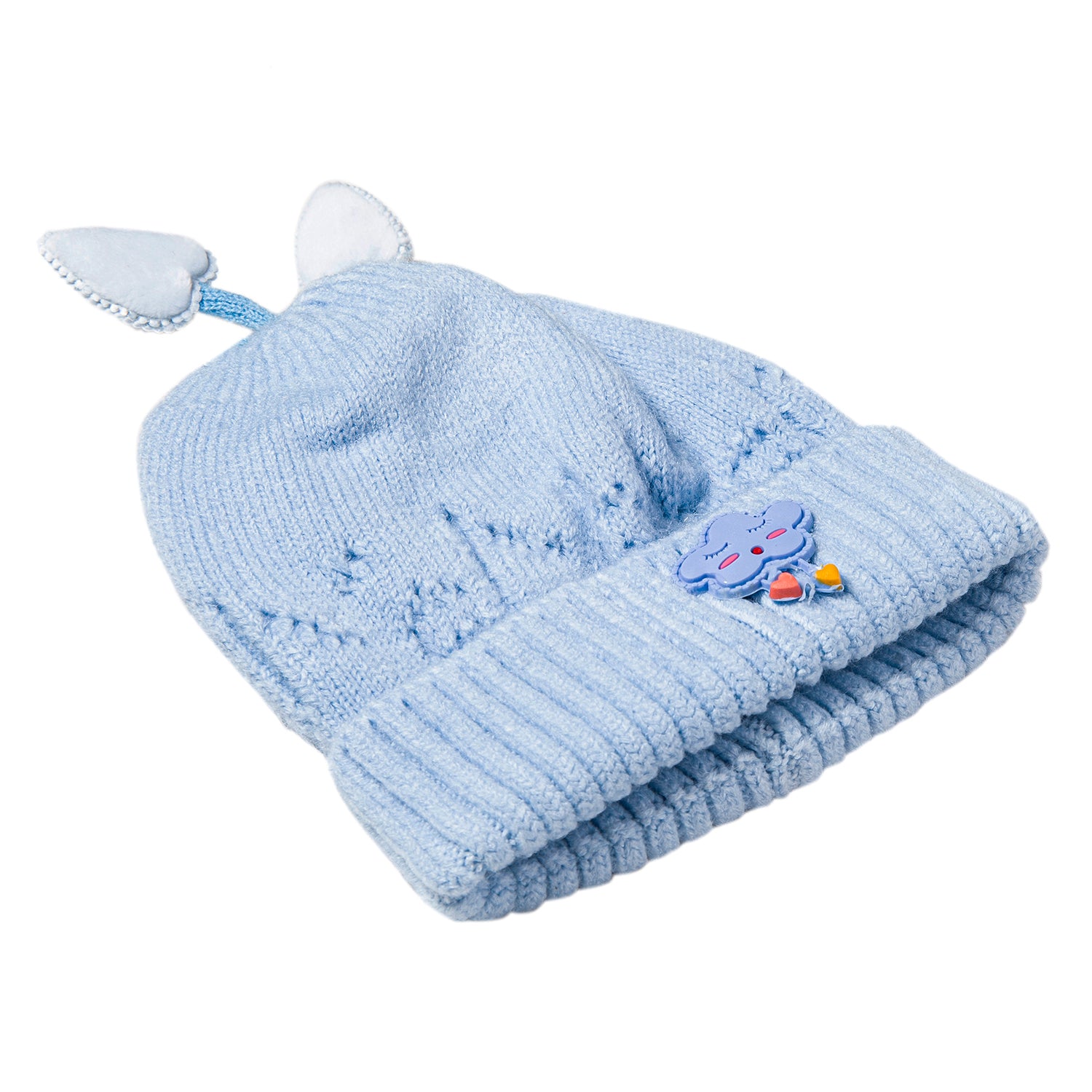 Knit Woollen Cap Winter Beanie Cloud Blue