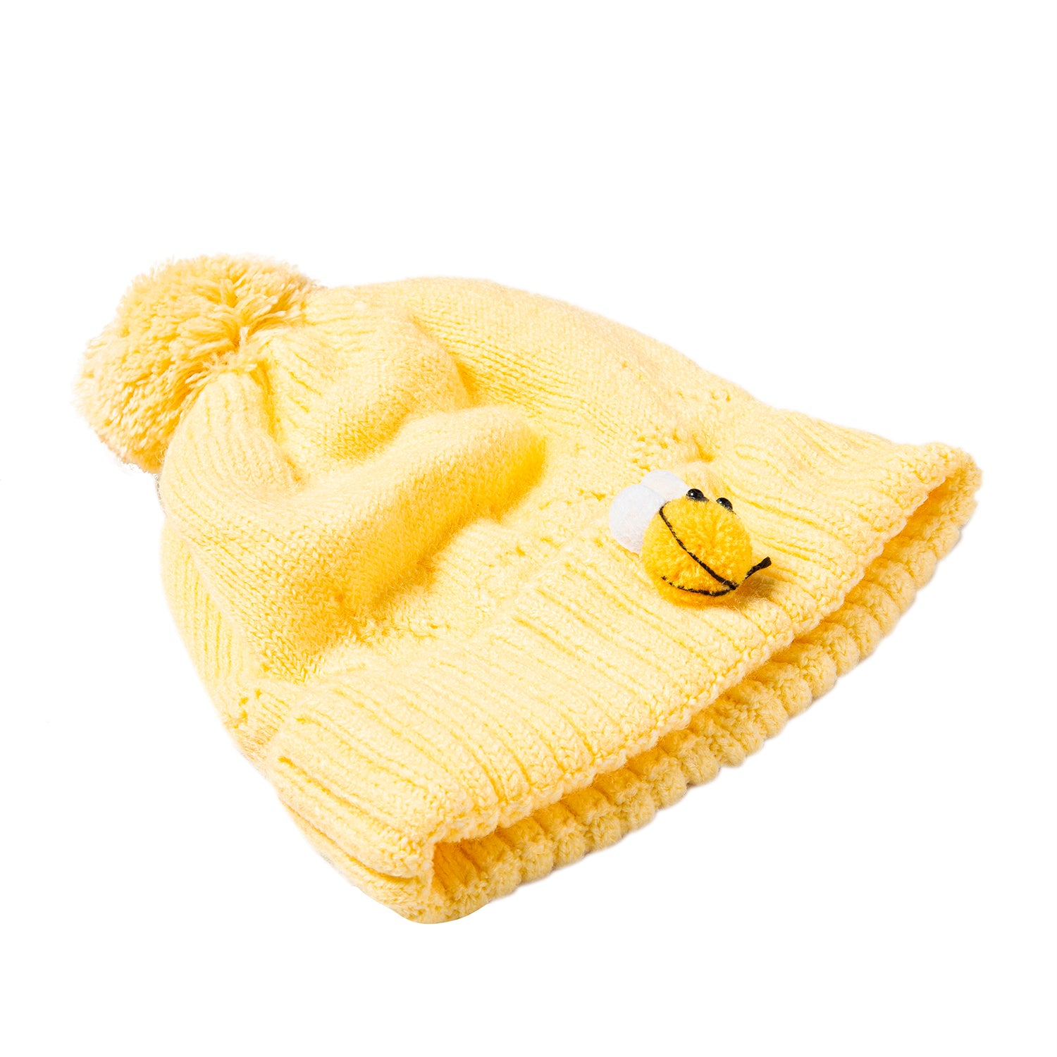 Knit Woollen Cap Honey Bee Yellow - Baby Moo