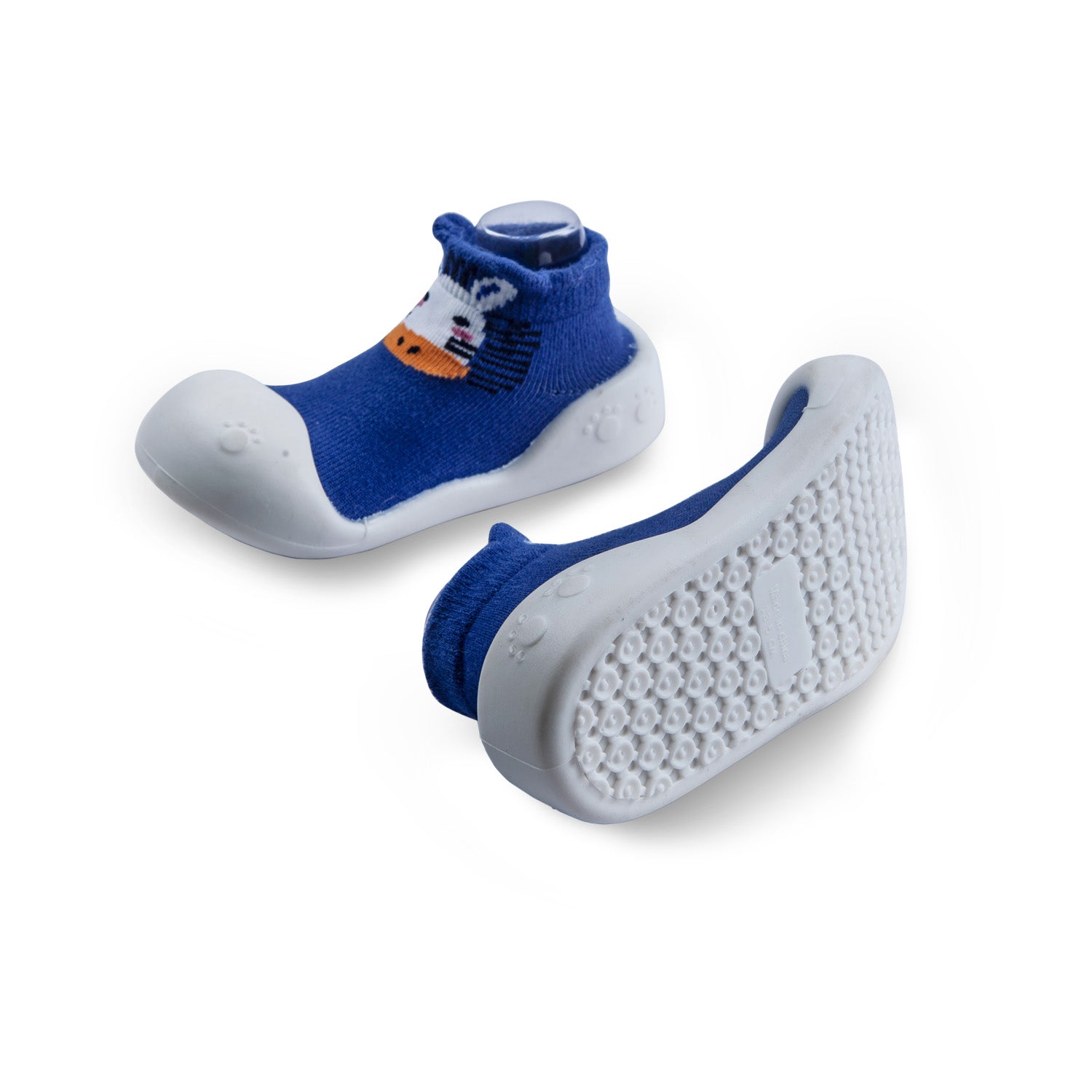 Newborn Anti-Skid Rubber Sole Slip-On Shoes Cat - Blue - Baby Moo