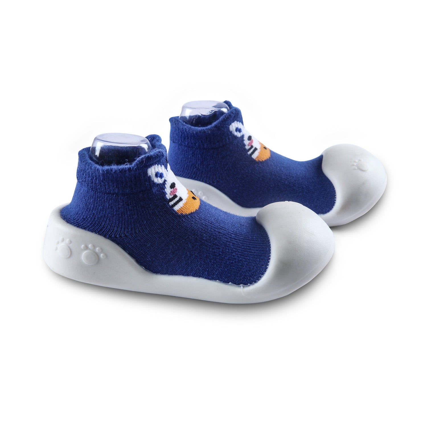 Newborn Anti-Skid Rubber Sole Slip-On Shoes Cat - Blue - Baby Moo