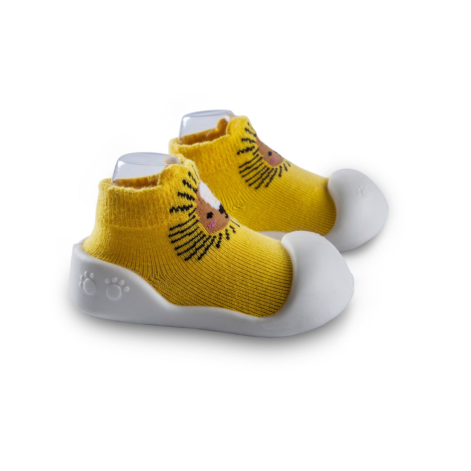 Newborn Anti-Skid Rubber Sole Slip-On Shoes Lion - Yellow - Baby Moo