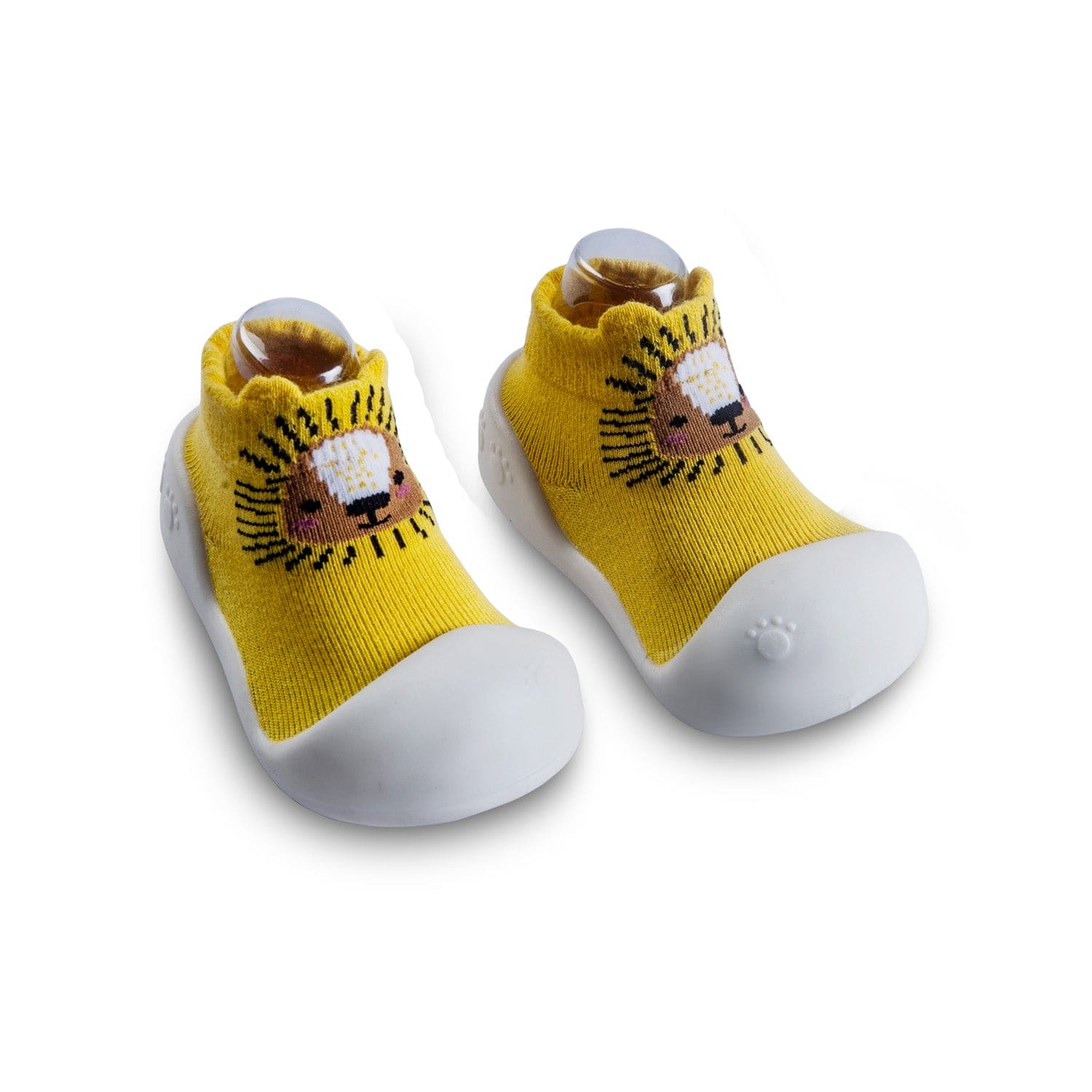 Newborn Anti-Skid Rubber Sole Slip-On Shoes Lion - Yellow - Baby Moo