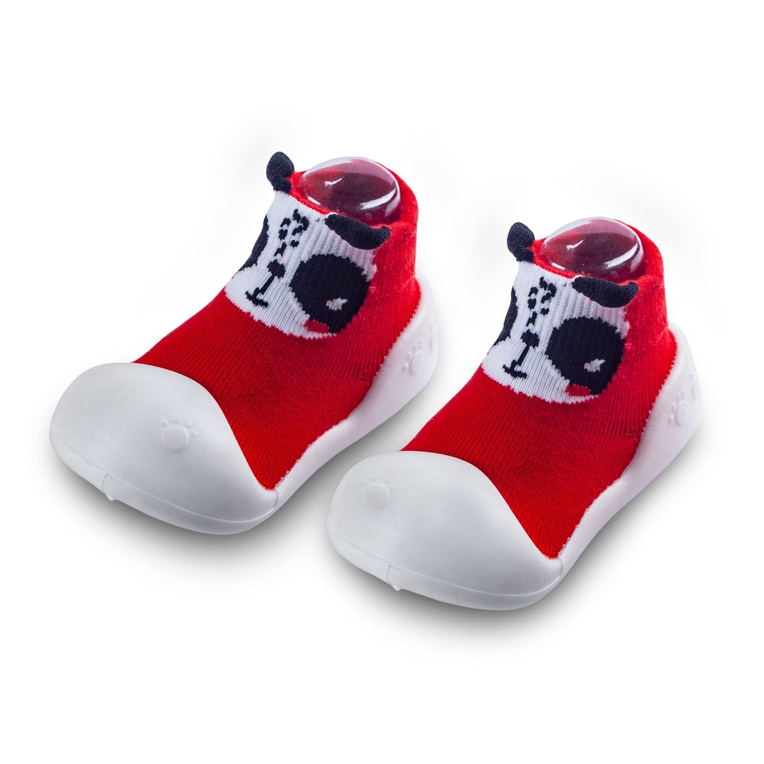 Newborn Anti-Skid Rubber Sole Slip-On Shoes Panda - Red - Baby Moo