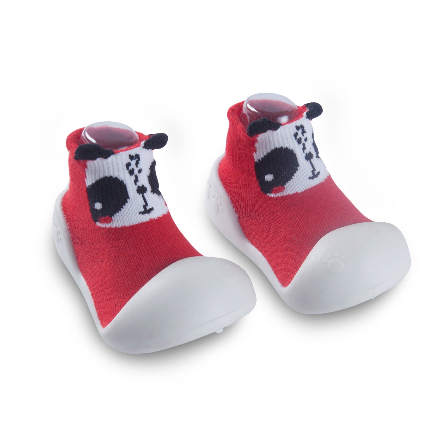 Newborn Anti-Skid Rubber Sole Slip-On Shoes Panda - Red - Baby Moo