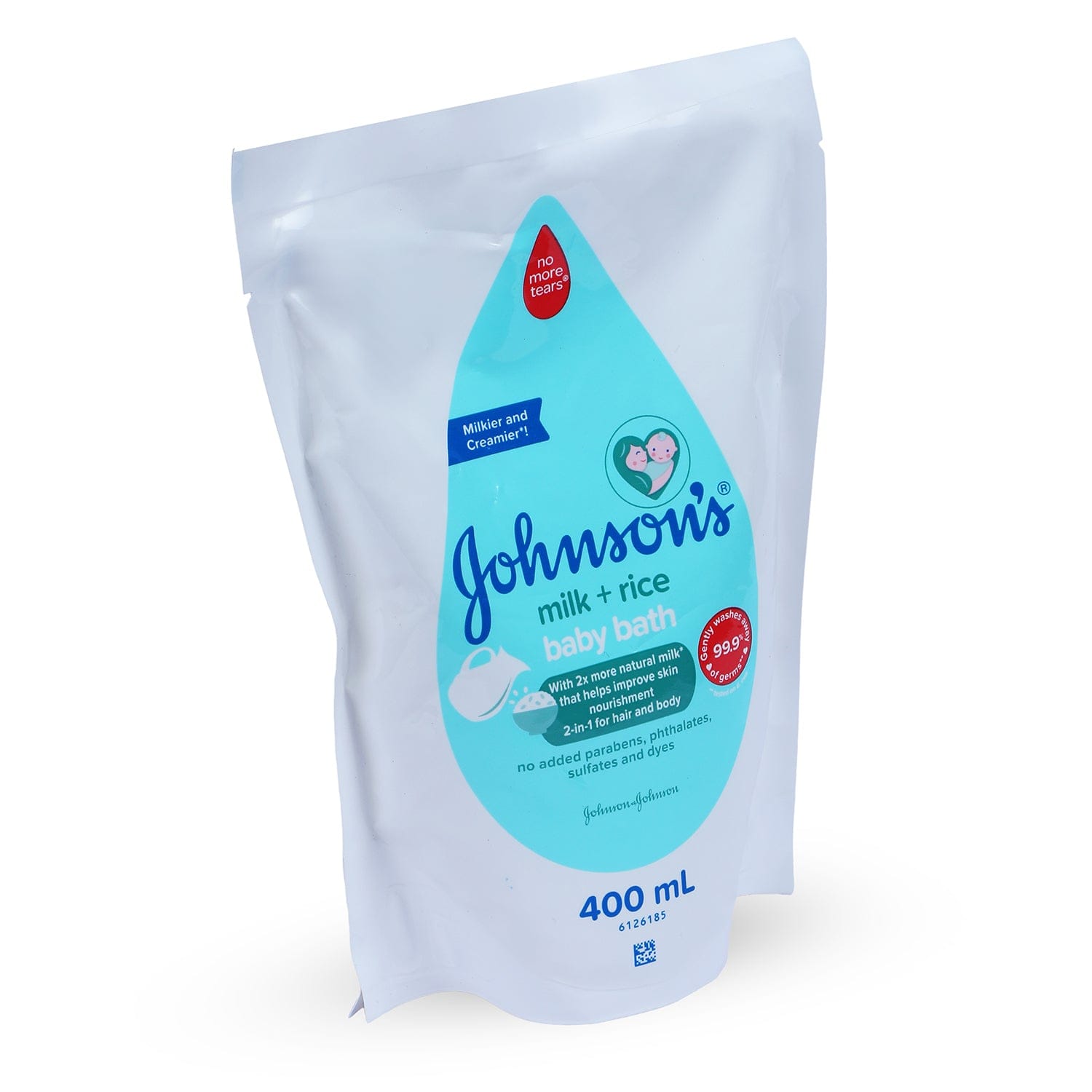 Johnson's Baby Bath Wash Milk + Rice Refil Value Pack Body Wash - 400 ml - Baby Moo