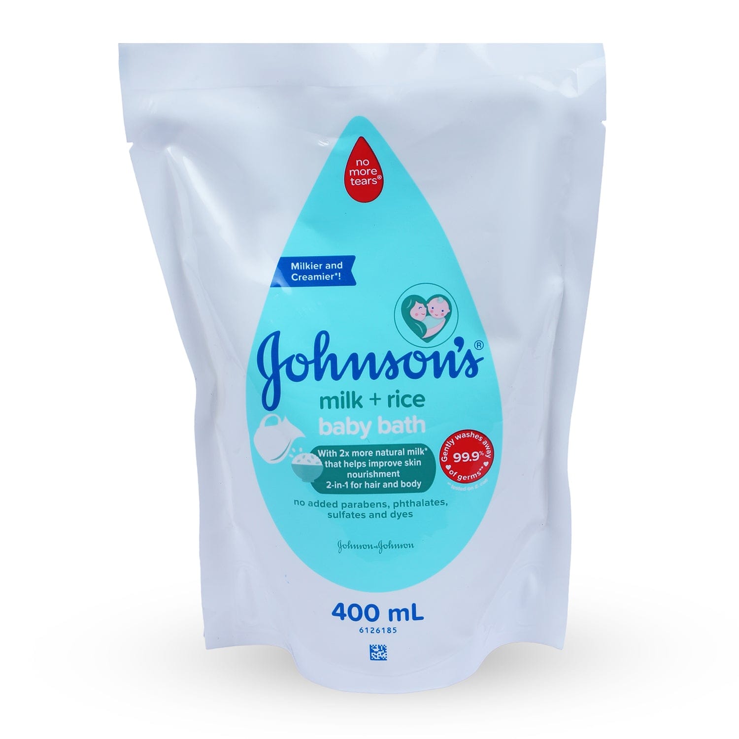 Johnson's Baby Bath Wash Milk + Rice Refil Value Pack Body Wash - 400 ml - Baby Moo