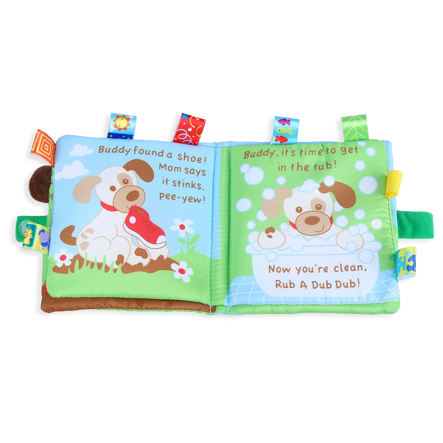 Buddy Dog Educational Learning 3D Cloth Book With Rustle Paper - Multicolour - Baby Moo