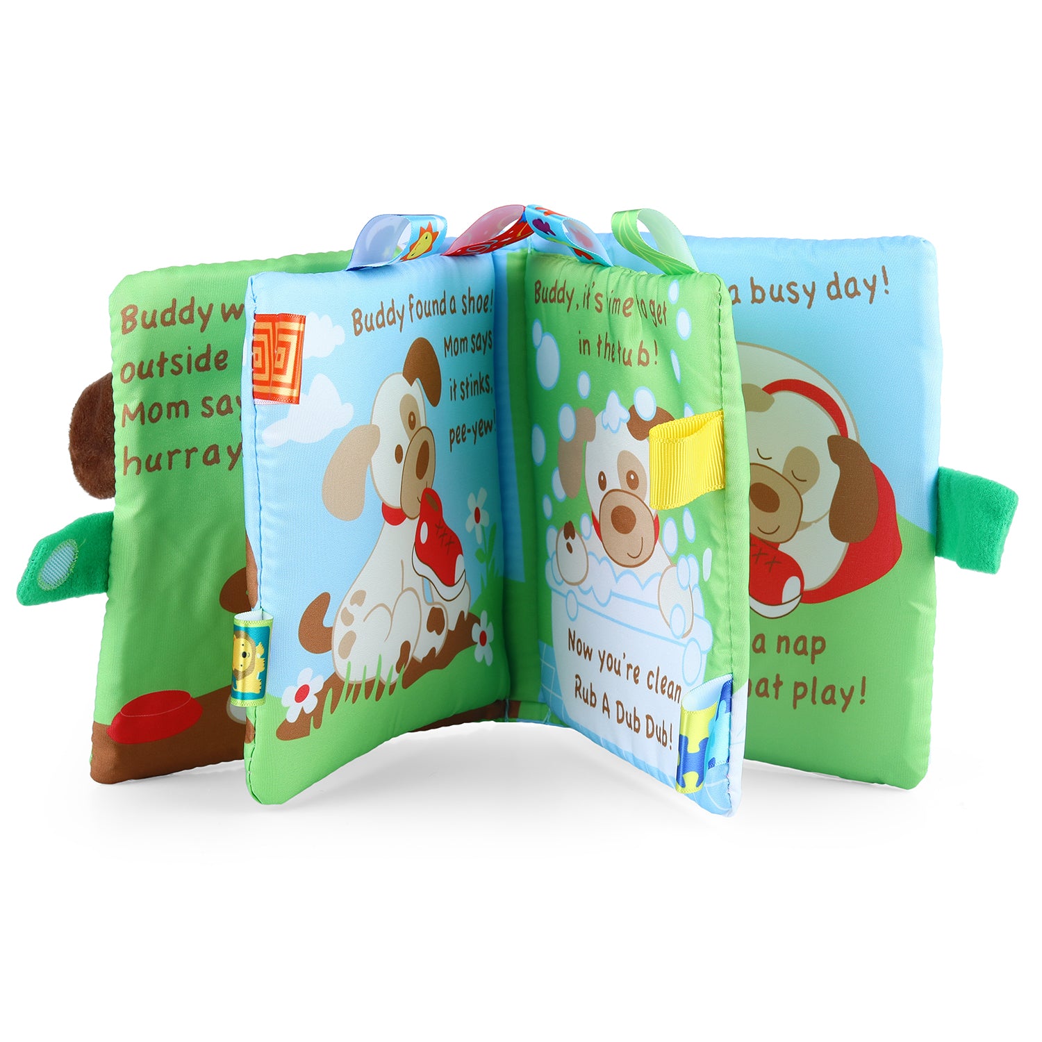 Buddy Dog Educational Learning 3D Cloth Book With Rustle Paper - Multicolour - Baby Moo