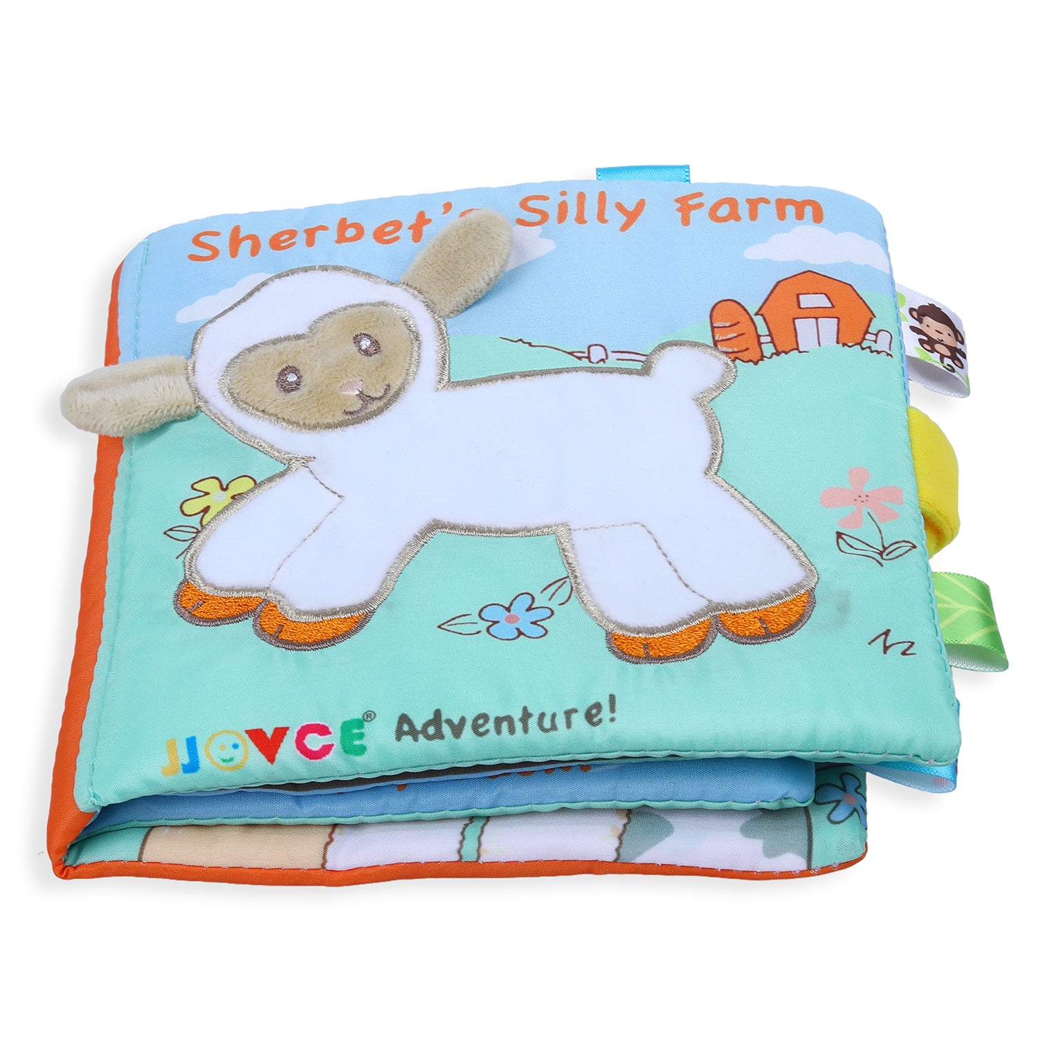 Sherbet’s Silly Farm Educational Learning 3D Cloth Book With Rustle Paper - Multicolour - Baby Moo
