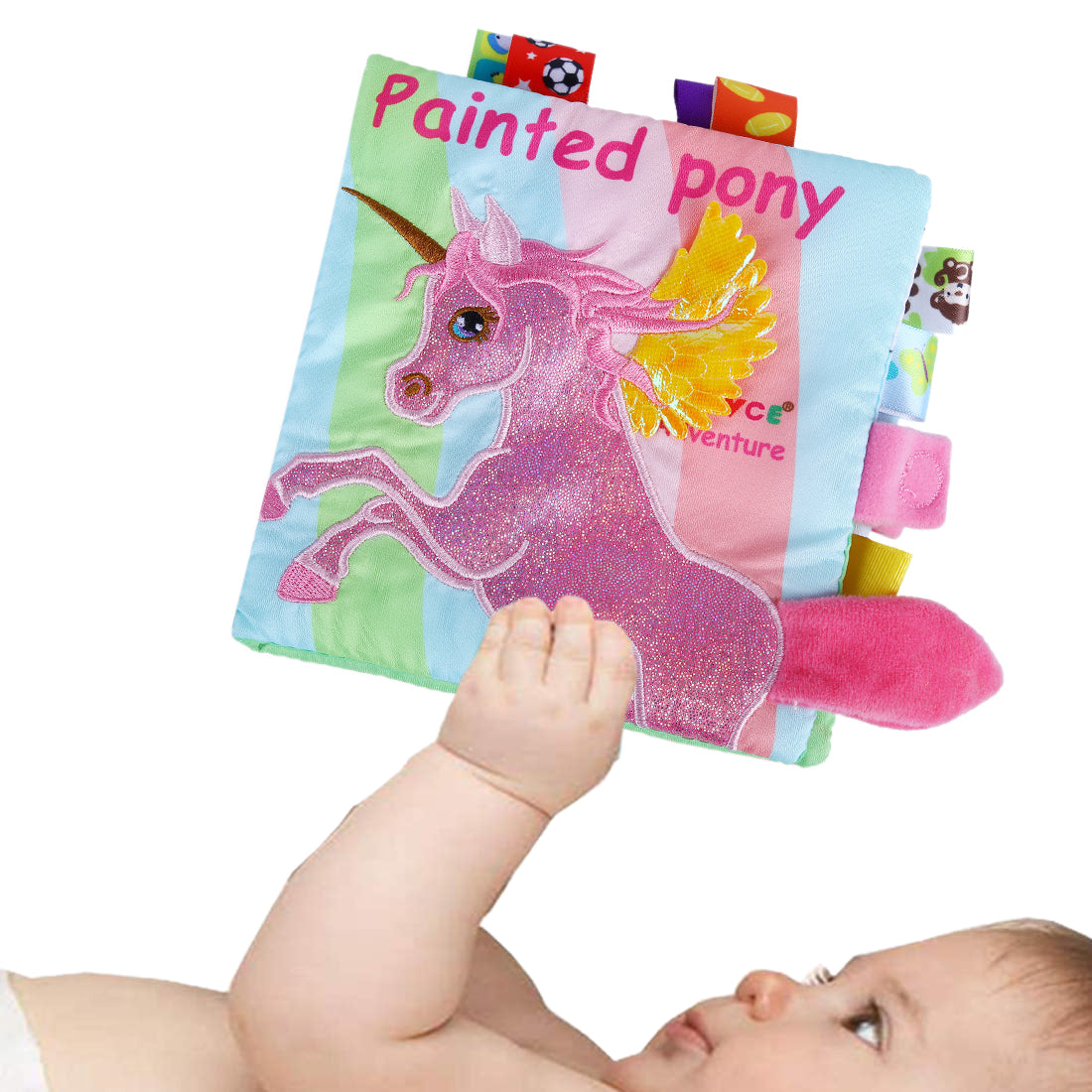 Painted Pony Educational Learning 3D Cloth Book With Rustle Paper - Multicolour - Baby Moo