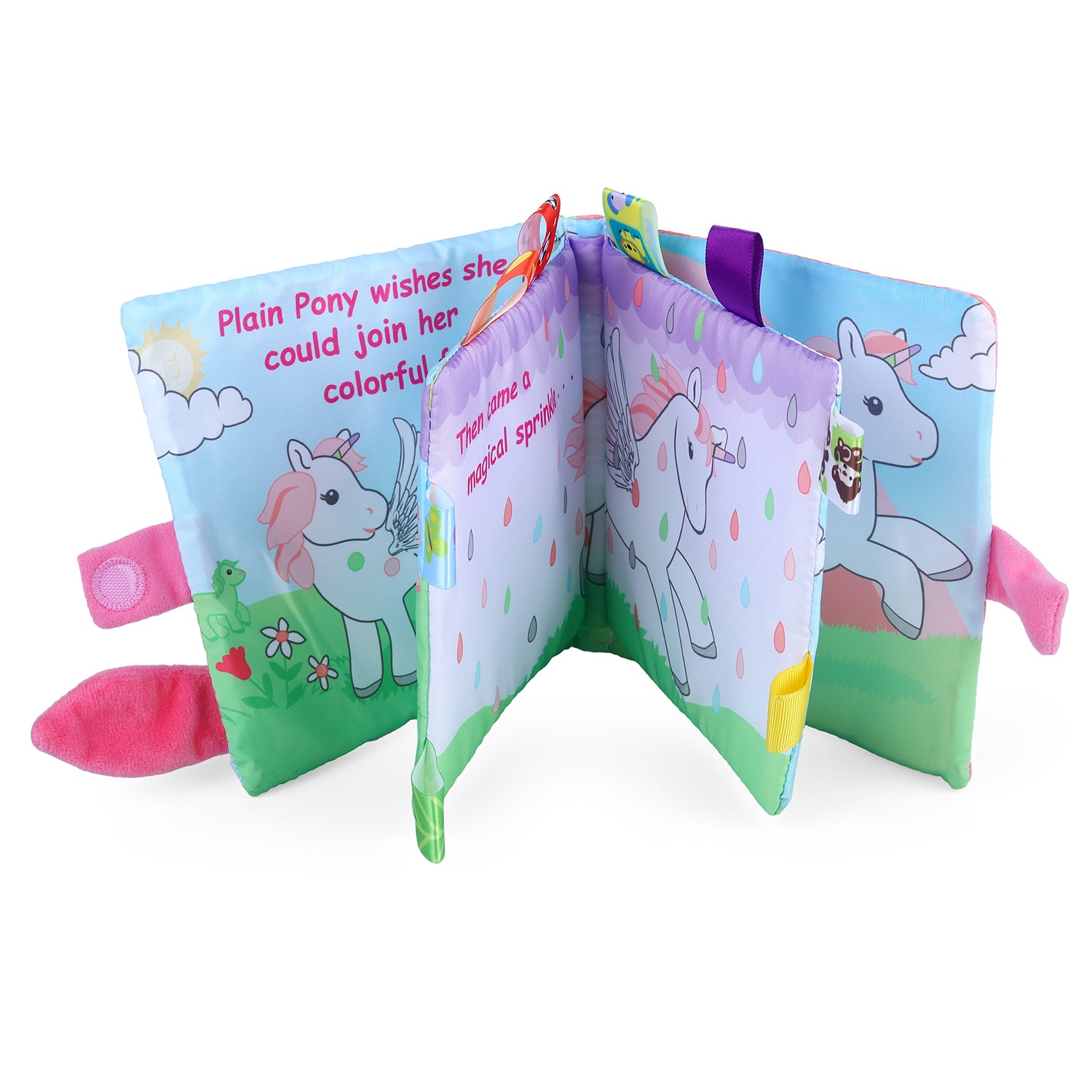Painted Pony Educational Learning 3D Cloth Book With Rustle Paper - Multicolour - Baby Moo