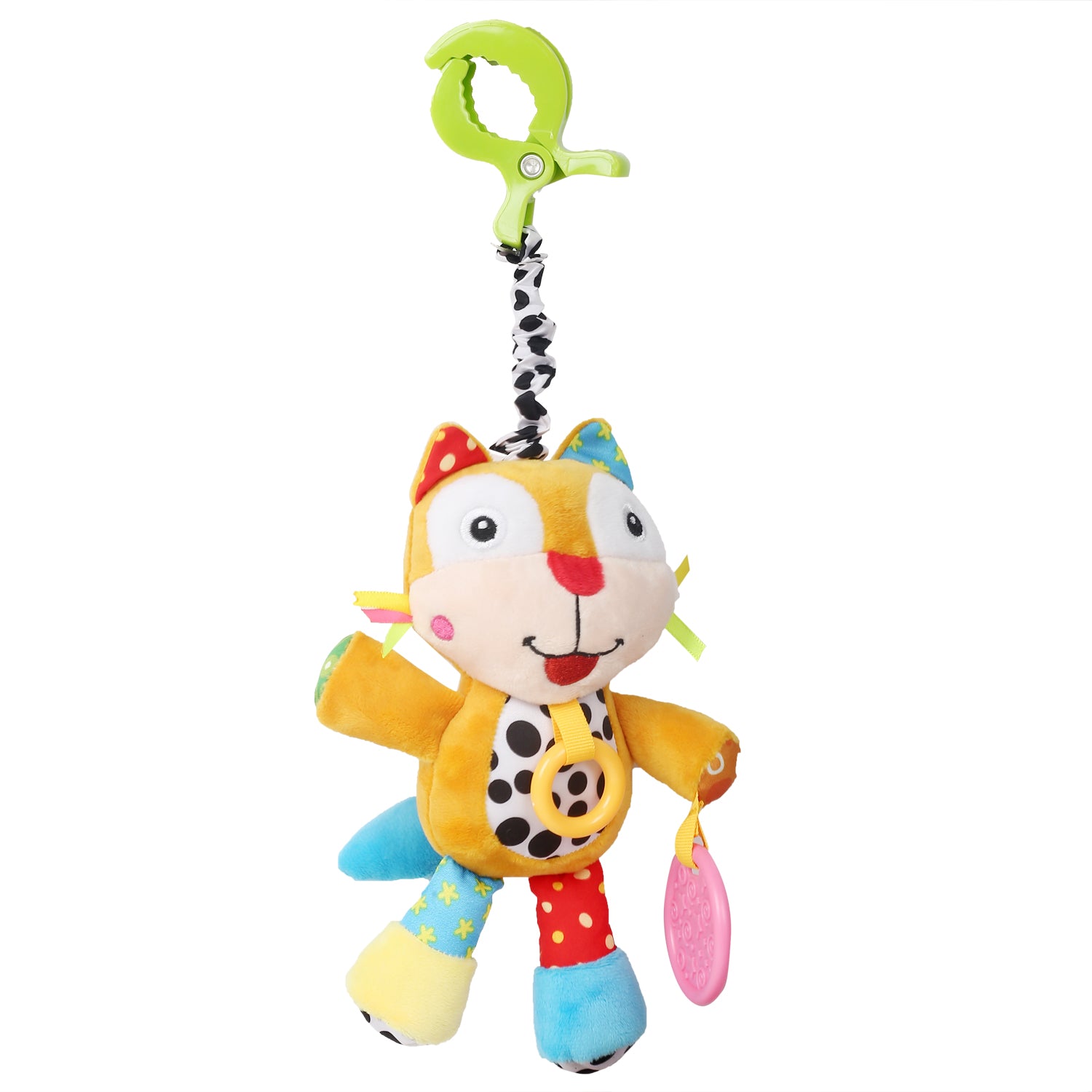 Big Eyed Multicolour Hanging Pulling Toy With Teether - Baby Moo