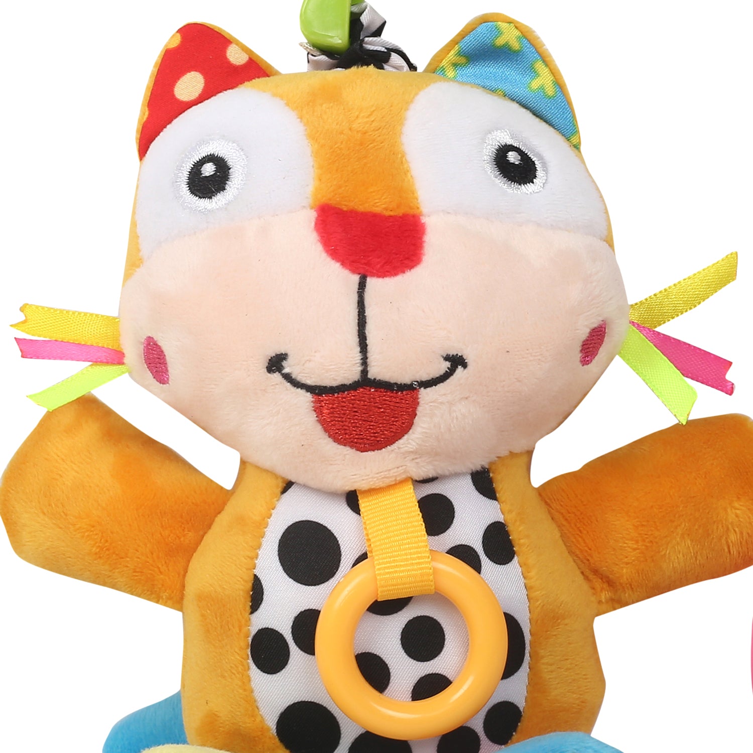 Big Eyed Multicolour Hanging Pulling Toy With Teether - Baby Moo