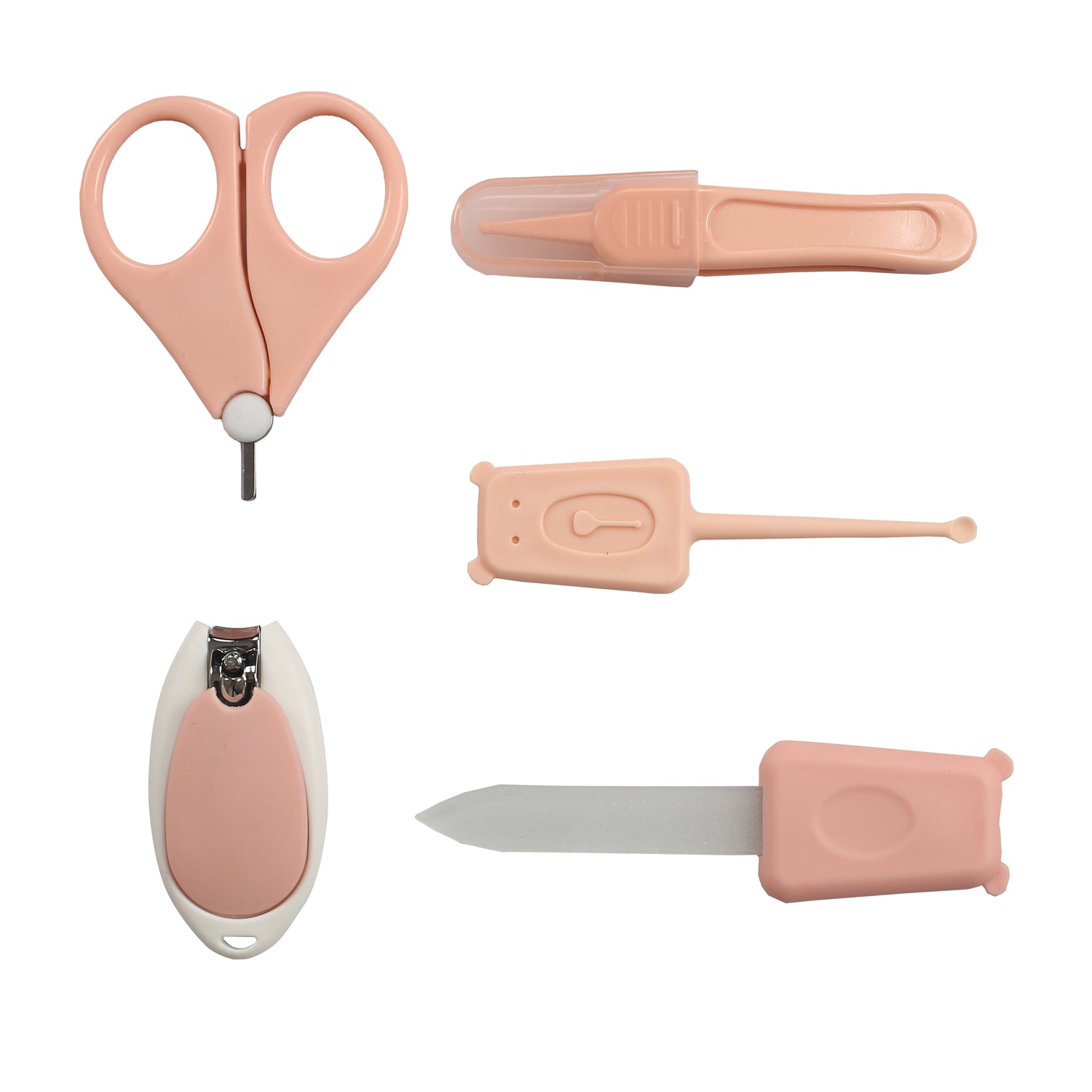 Peach Grooming Kit of 5 Pcs with a Nail Clipper