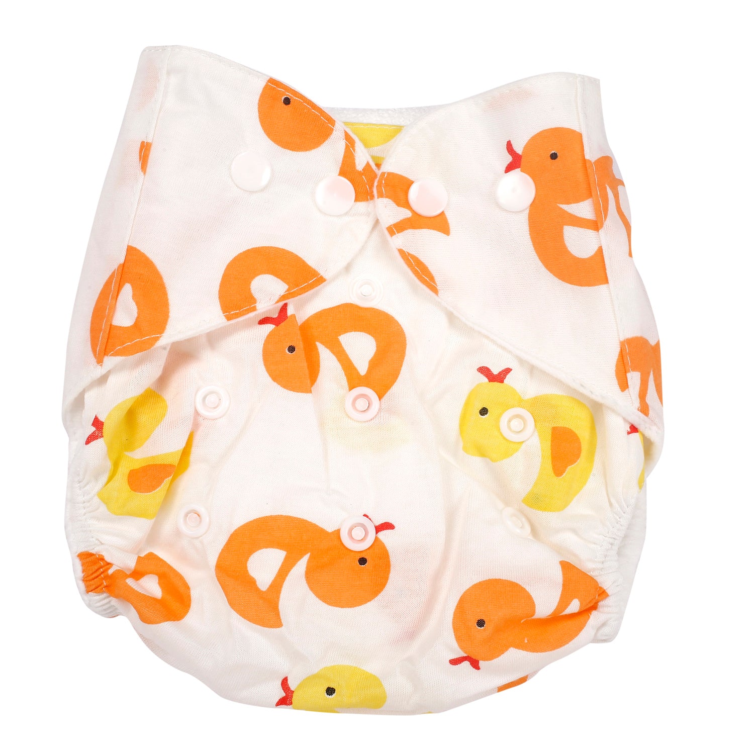 Sweet Ducklings Yellow And Orange Reusable Diaper - Baby Moo