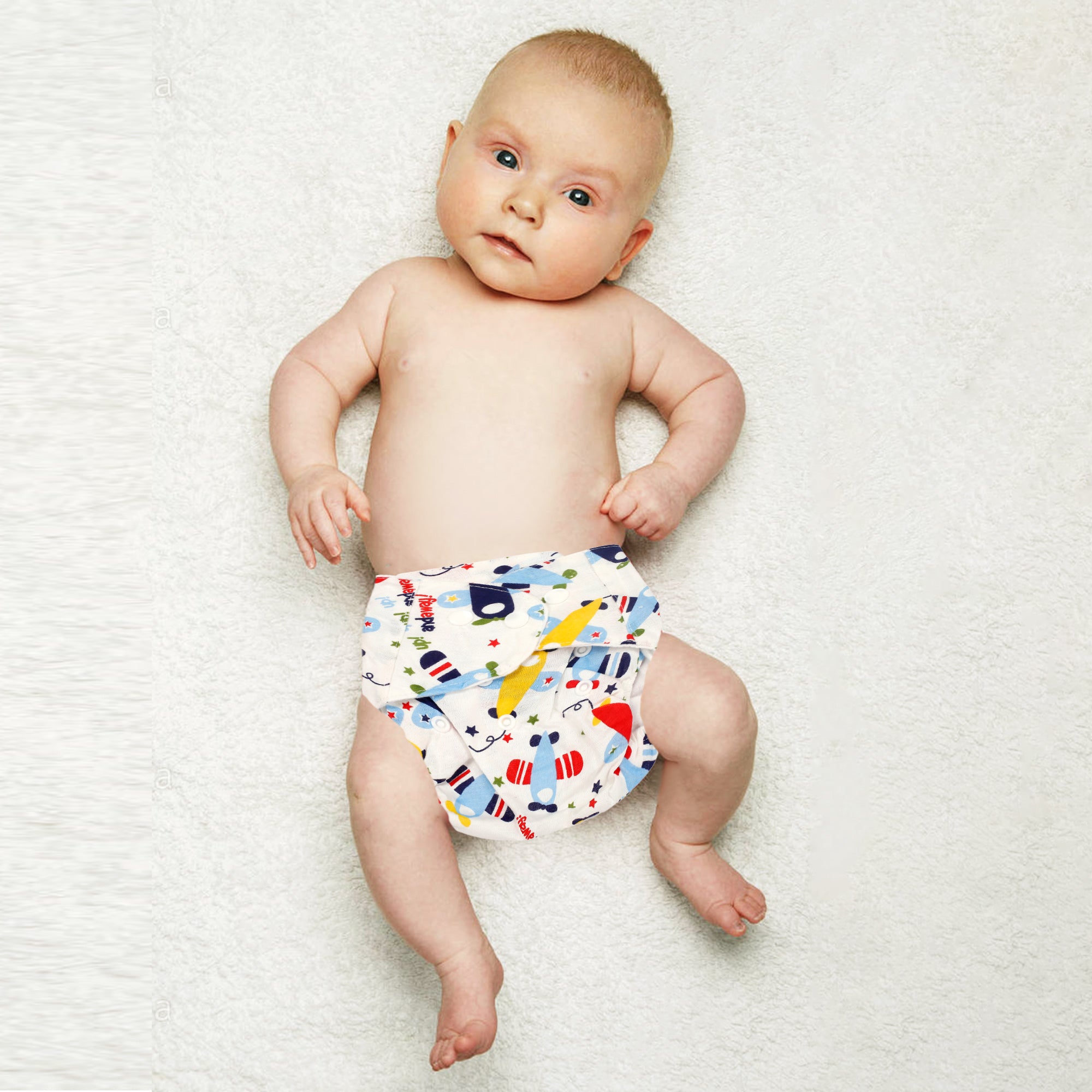 Flying Planes Multicolour Reusable Diaper - Baby Moo