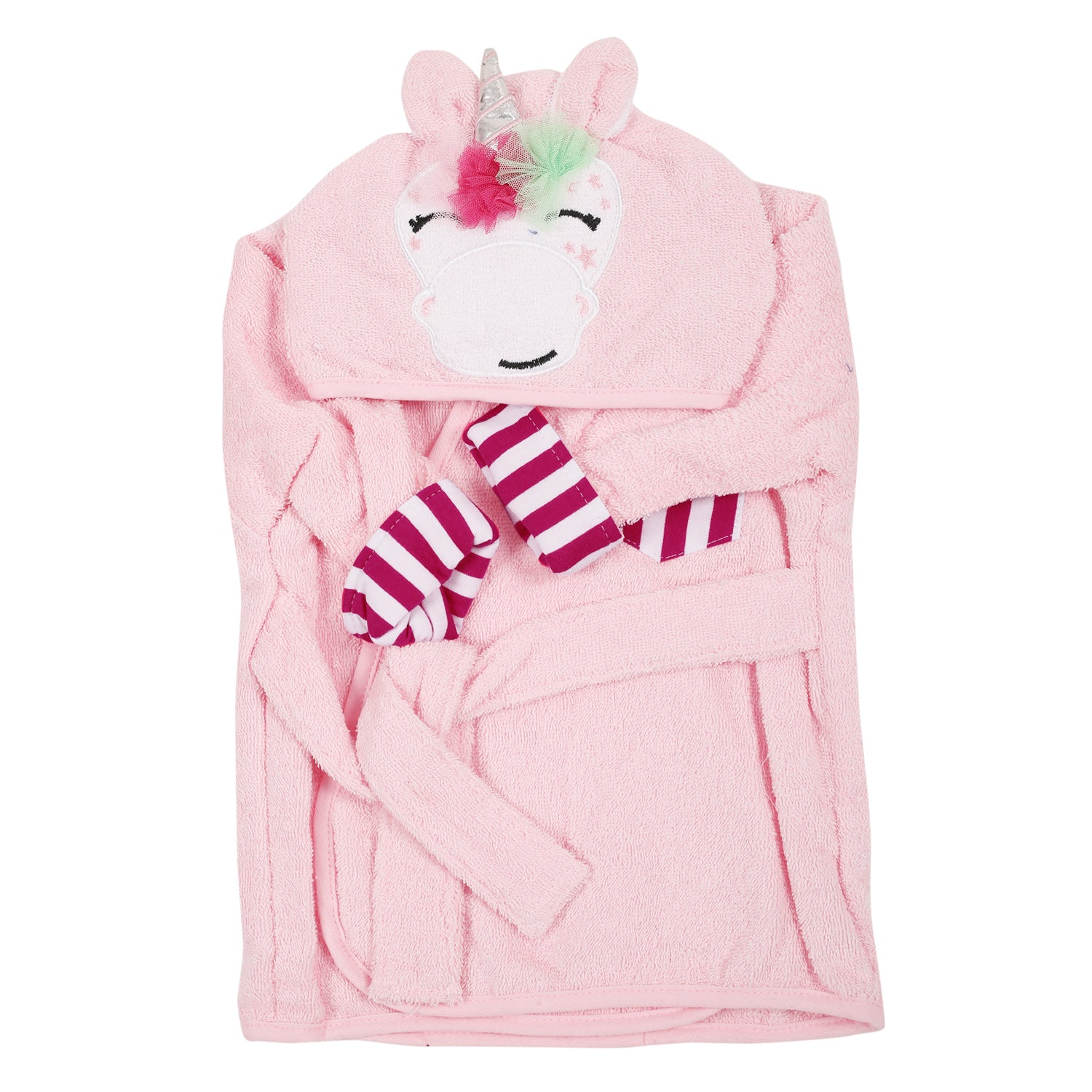 Whimsical Unicorn Pink Bathrobe - Baby Moo