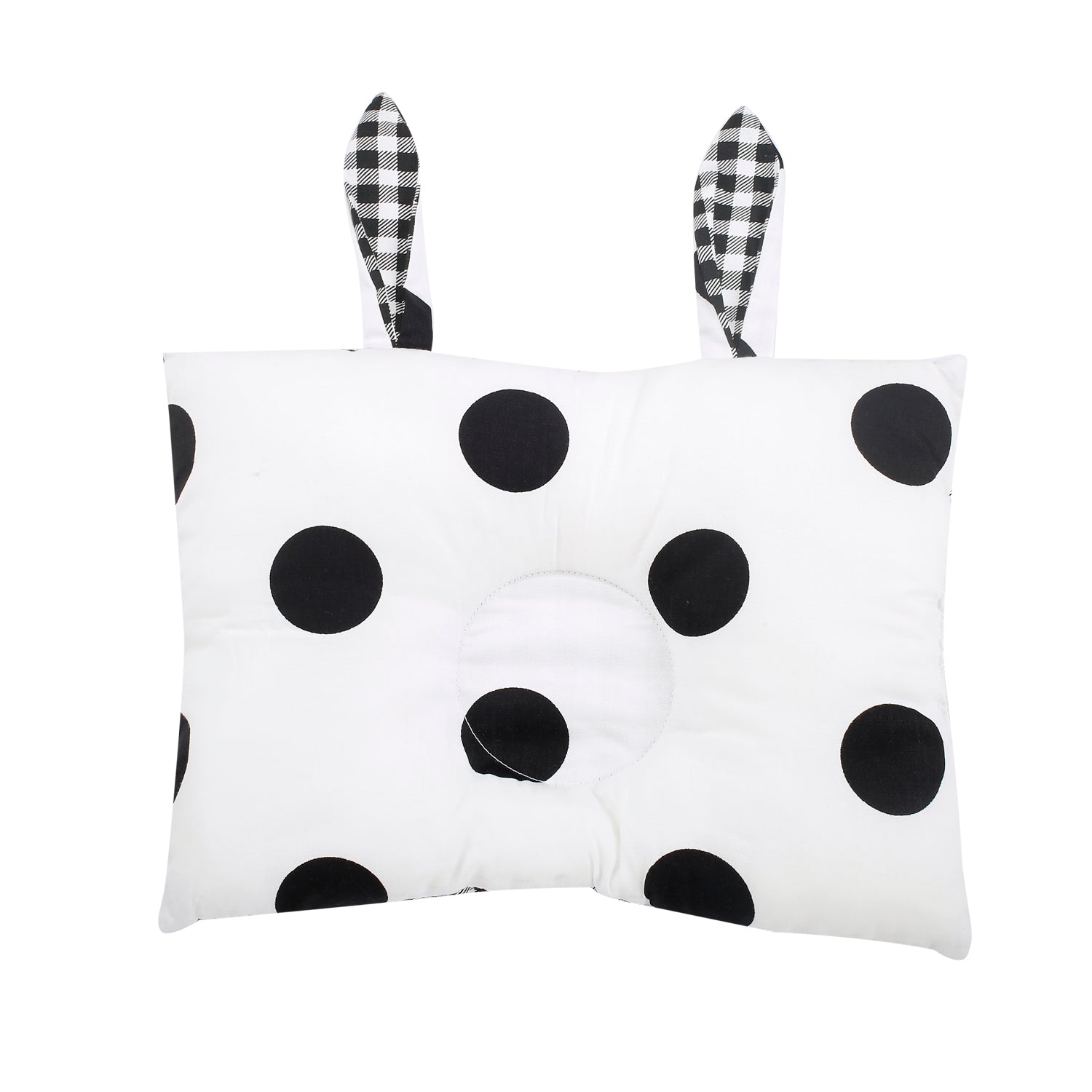 Polka And Plaid Black Dot Double Sided Pillow - Baby Moo