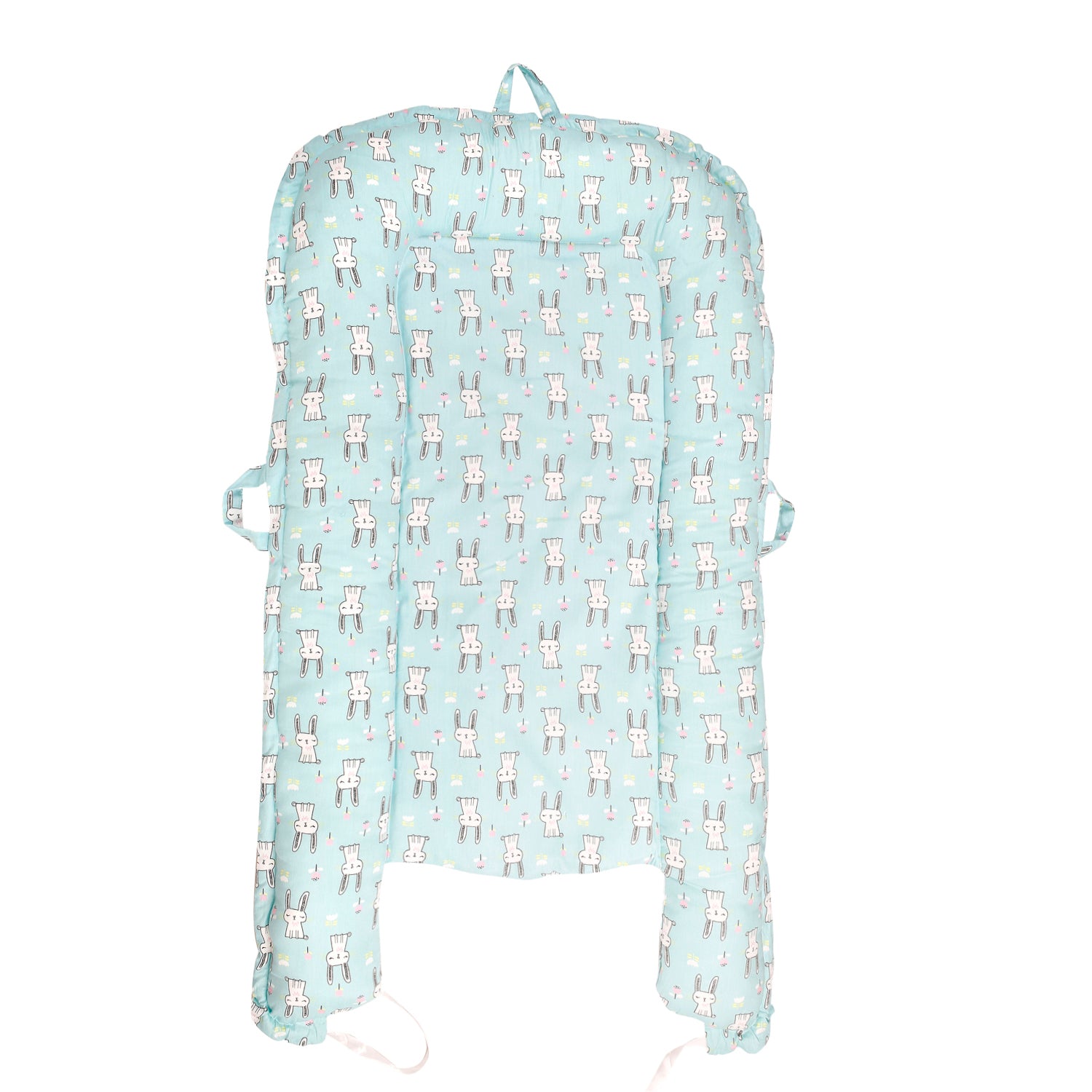 Baby Bed Cum Carry Nest Star And Rabbit Blue - Baby Moo