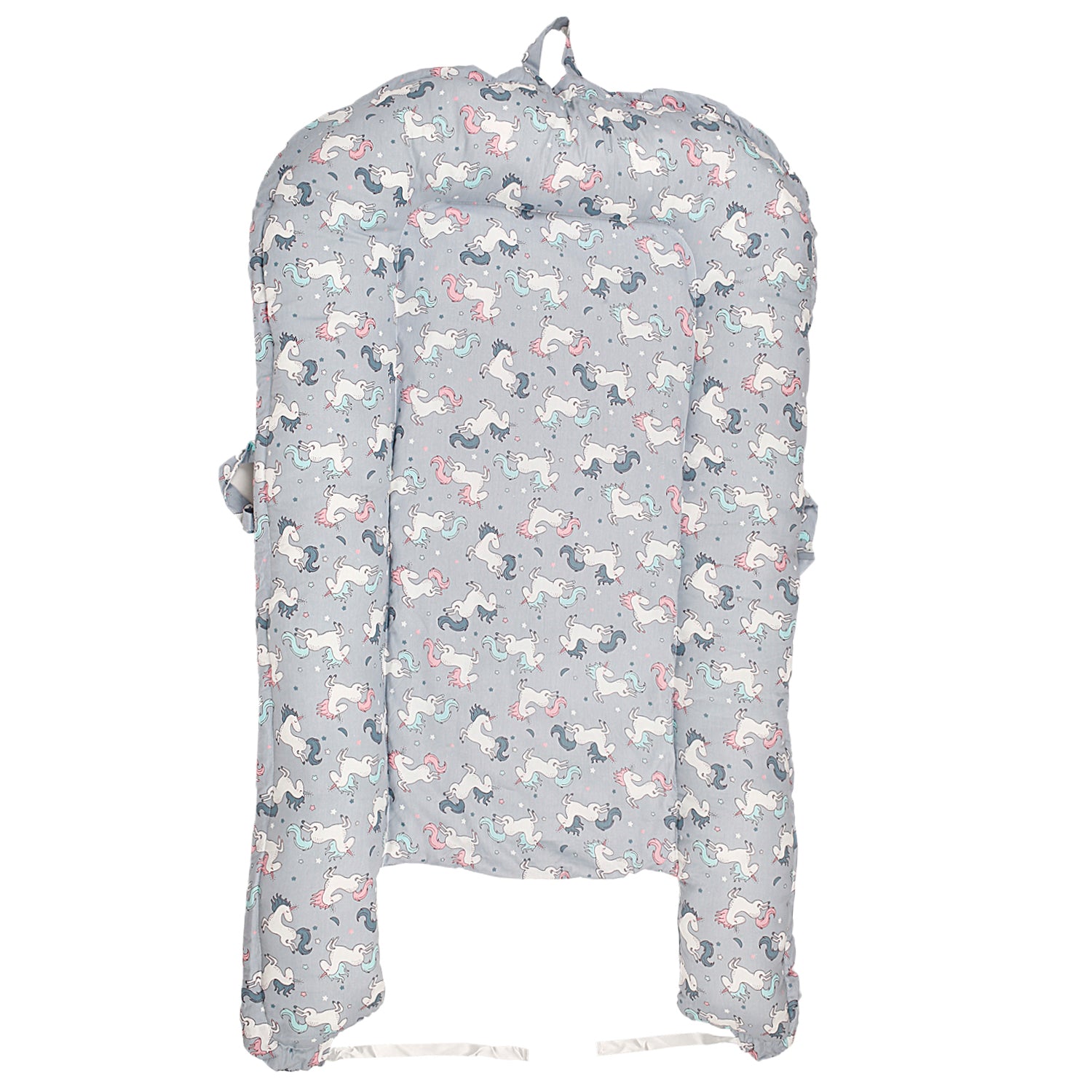 Baby Bed Cum Carry Nest Starry Unicorn Grey - Baby Moo