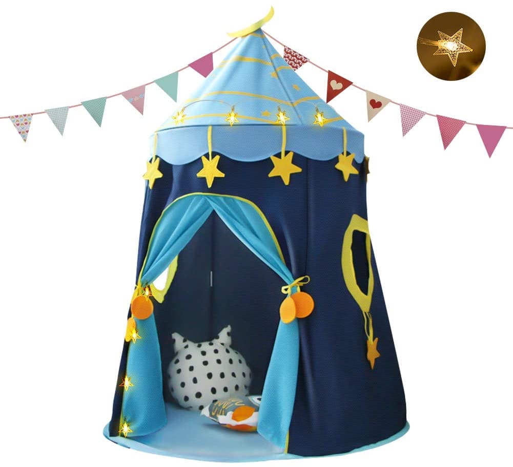 Baby Moo Playtime Foldable Tent House Starry Night Blue