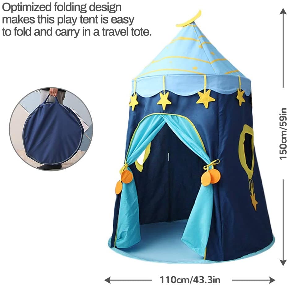 Playtime Foldable Tent House Starry Night - Blue - Baby Moo