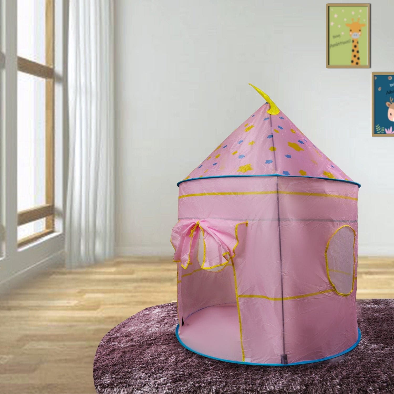 Playtime Foldable Tent House Star Teddy - Pink - Baby Moo