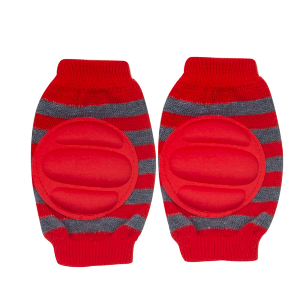 Striped Red, Black 2 Pk Baby Cushioned Kneepad - Baby Moo