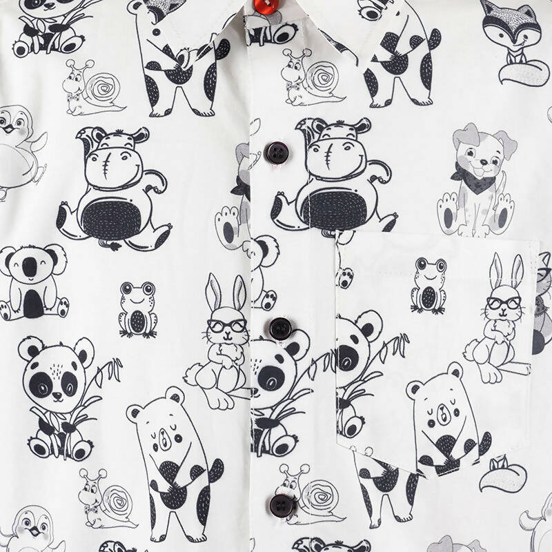 Stella Rossa Animal Themed Doodle Shirt - Black - Baby Moo