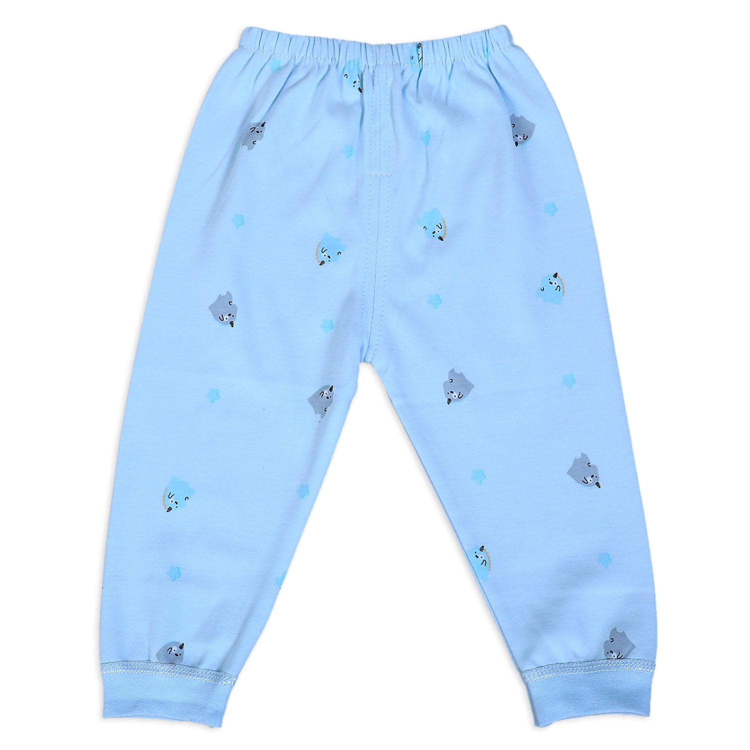 Unicorn Full Sleeves 2 Piece Buttoned Pyjama Set Night Suit - Blue - Baby Moo