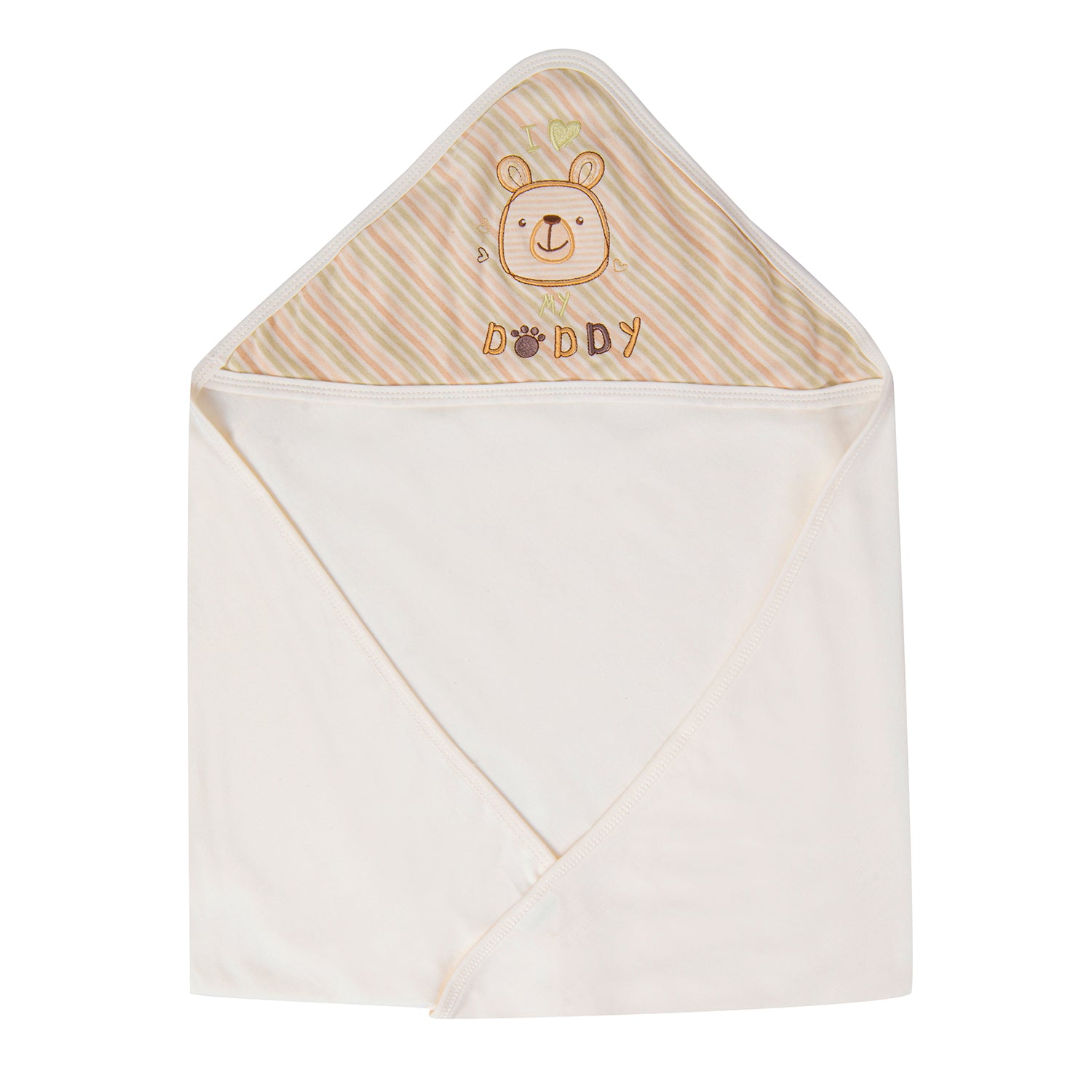 Hooded Wrapper 100% Cotton I Love My Daddy White - Baby Moo