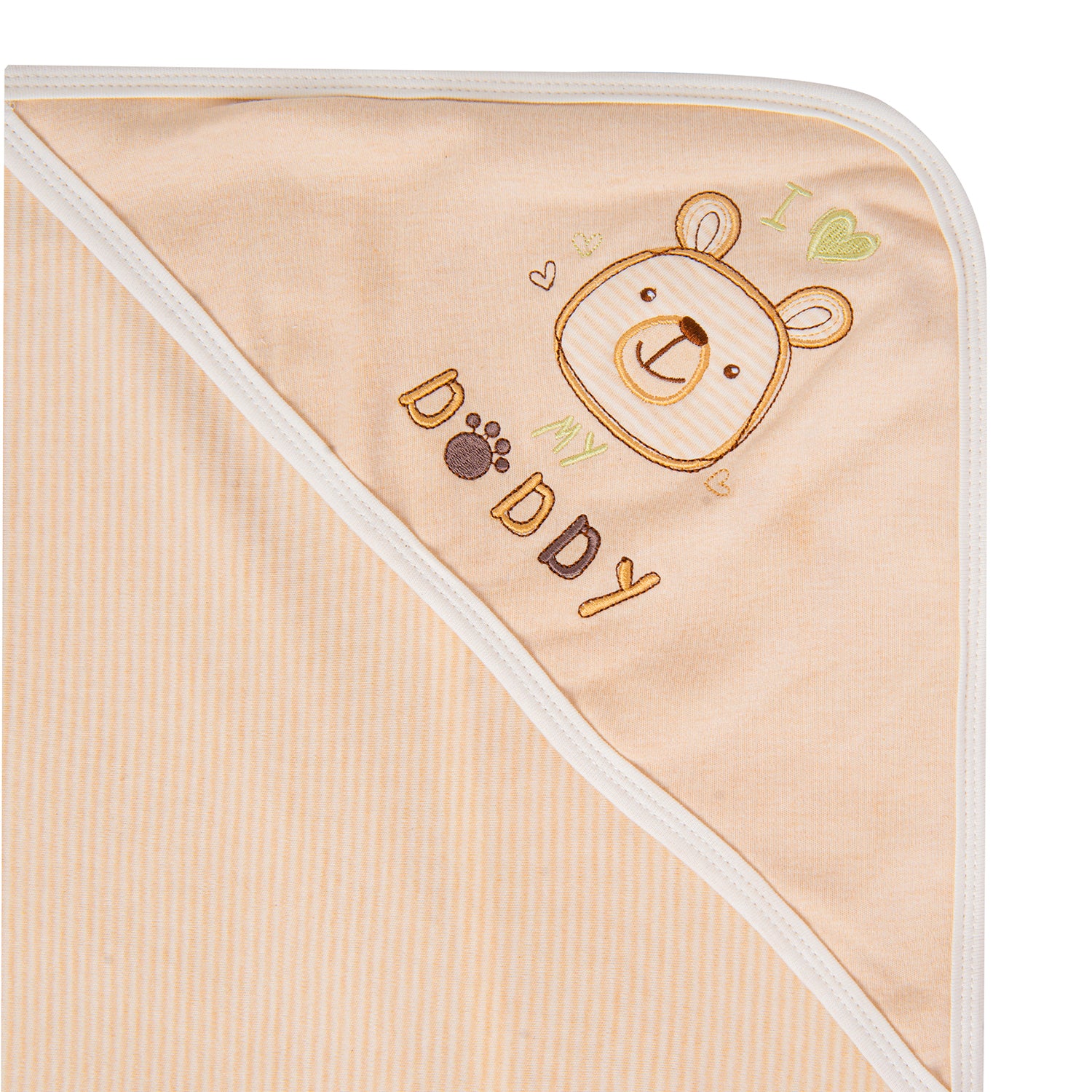 Hooded Wrapper 100% Cotton I Love My Daddy Beige