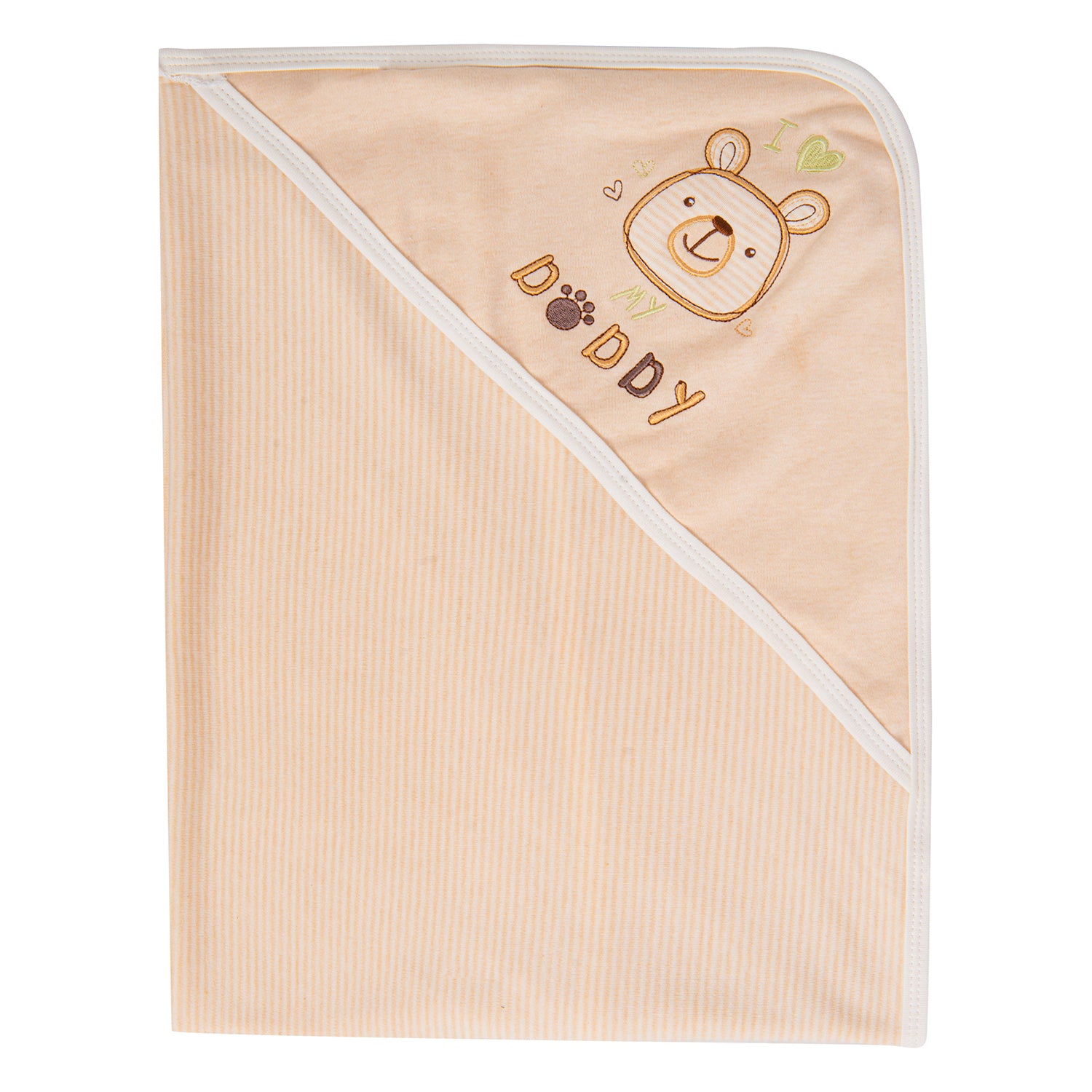 Hooded Wrapper 100% Cotton I Love My Daddy Beige - Baby Moo