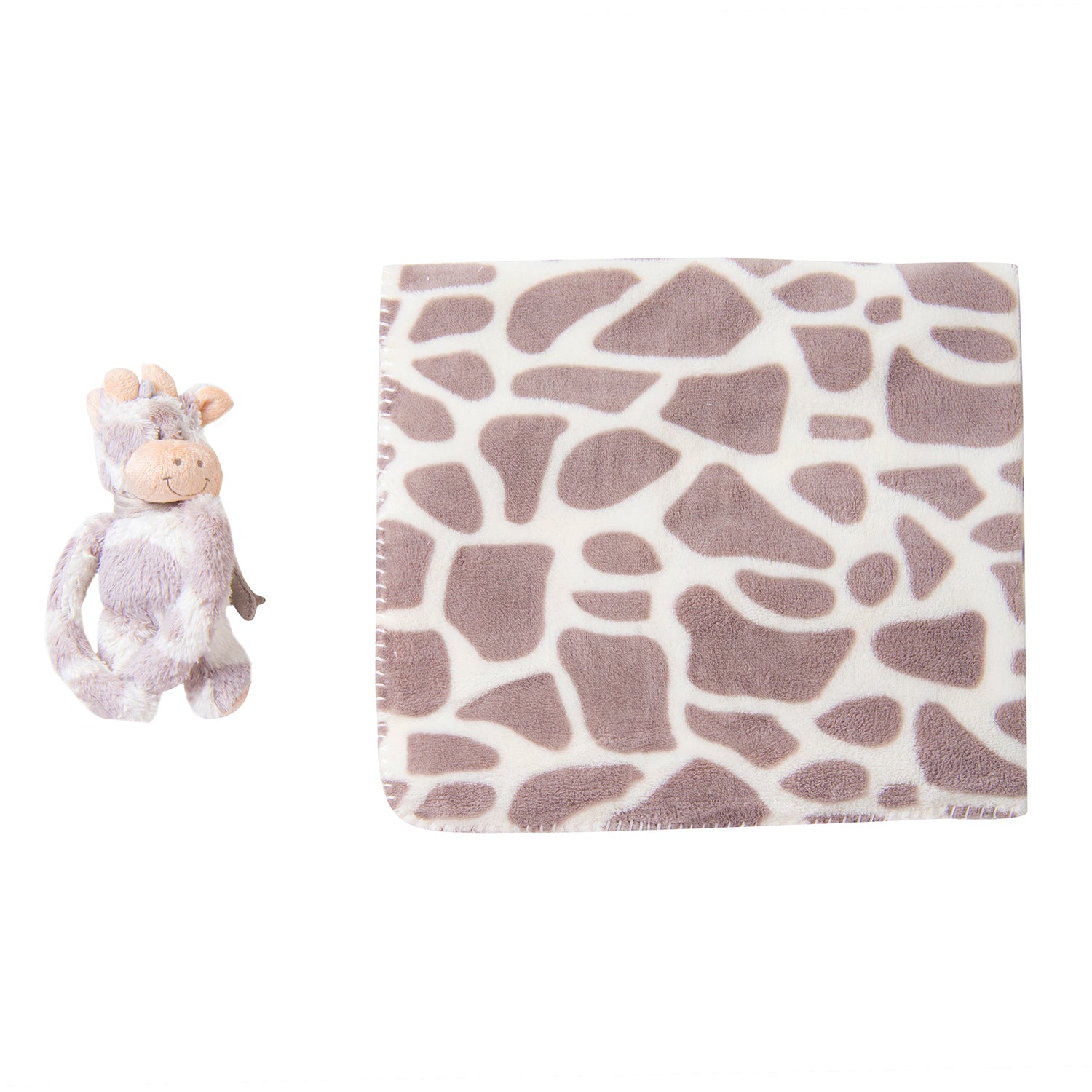Giraffe Spots Soft Cozy Plush Toy Blanket Grey - Baby Moo