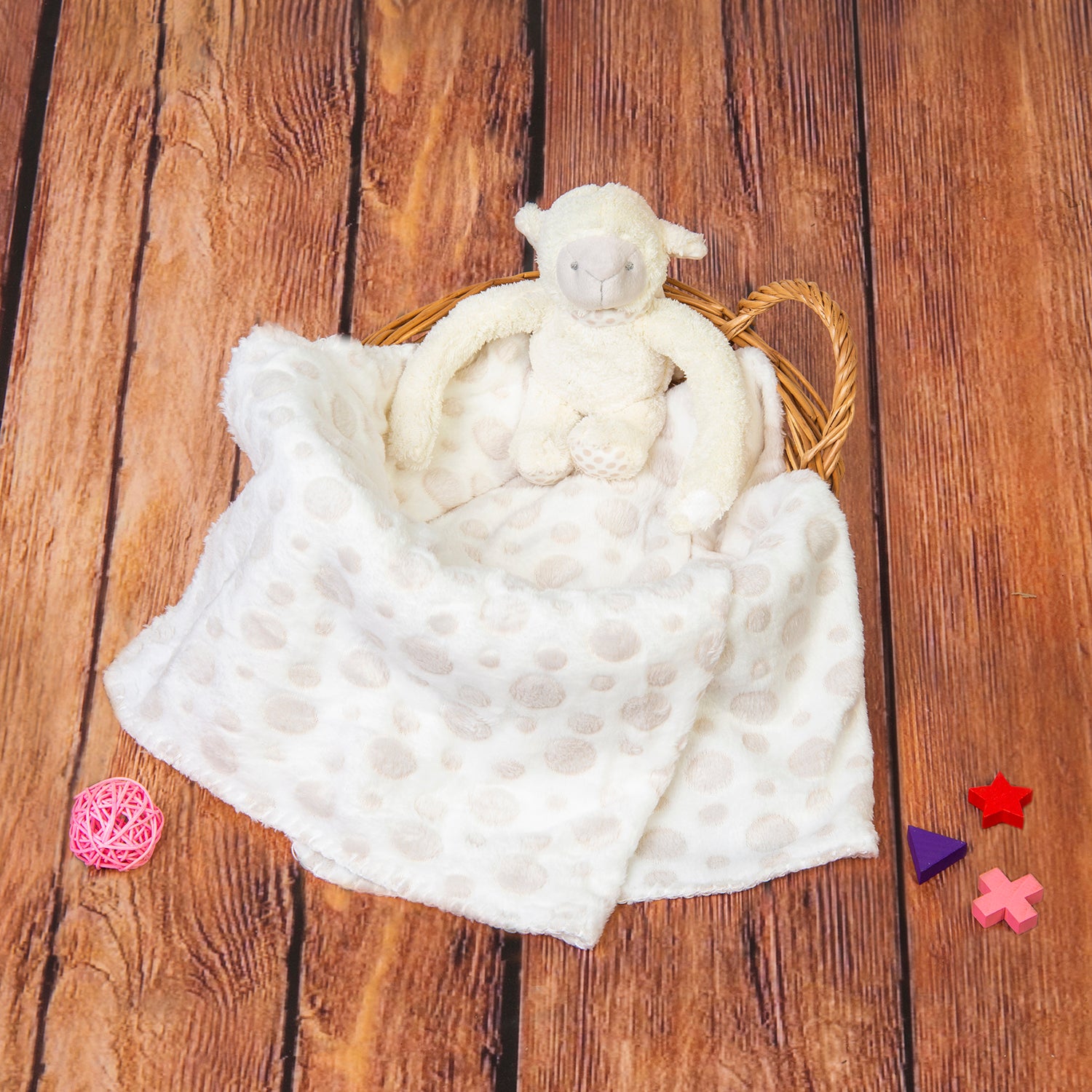 Monkey Soft Cozy Plush Toy Blanket Peach - Baby Moo