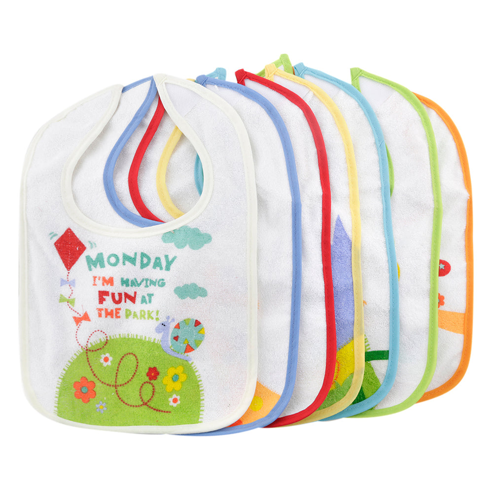 Days Of The Week Multicolour 7 Pk Bibs - Baby Moo