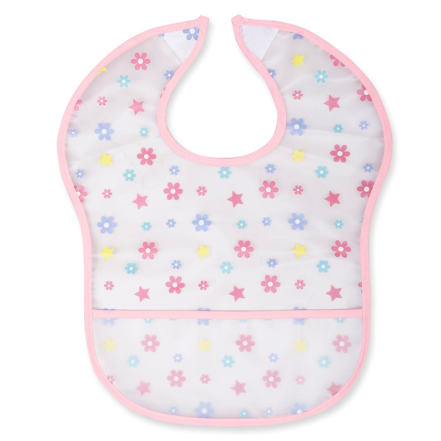 Feeding Bibs Pack Of 2 Crumb Catcher Waterproof Flower Fairy Pink - Baby Moo