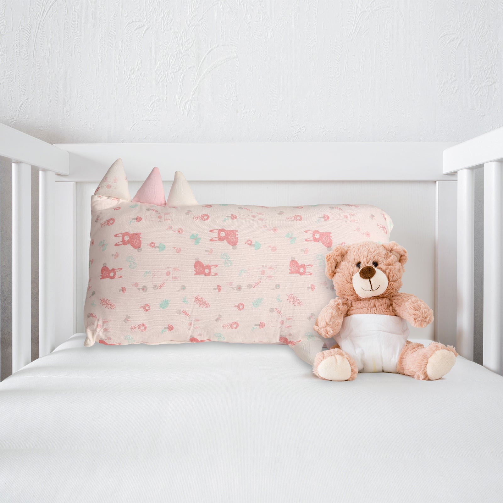 I Love Animals Pink Pillow - Baby Moo