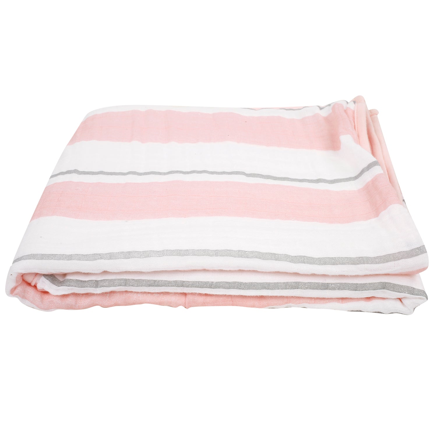 Striped Pink And White Blanket - Baby Moo