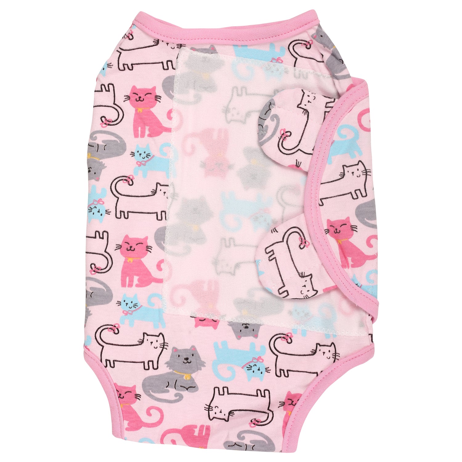 Cats And Dogs Pink Ready Swaddle - Baby Moo