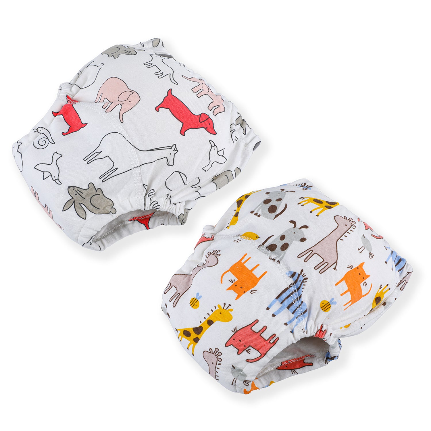 Fun In The Zoo Reusable Cloth Training Pants Clothing Accessory Diaper Panty 2 Pcs - Multicolour - Baby Moo