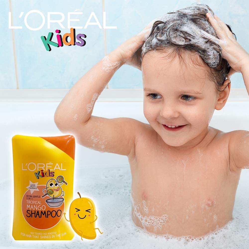 Loreal Kids Very Berry Tropical Mango Shampoo Extra Gentle 2-in-1 250 ml - Baby Moo