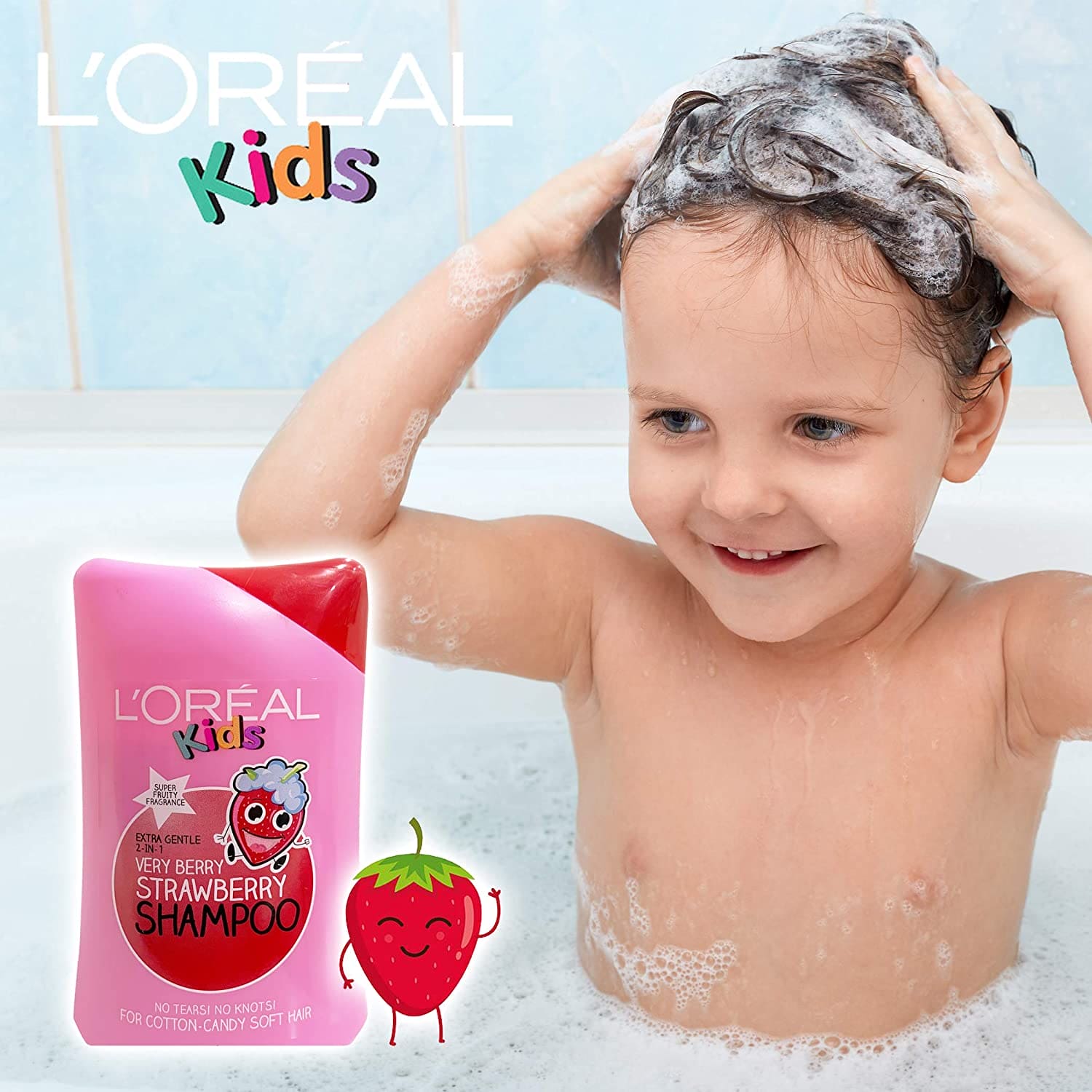 Loreal Kids Very Berry Strawberry Shampoo Extra Gentle 2-in-1 250 ml - Baby Moo