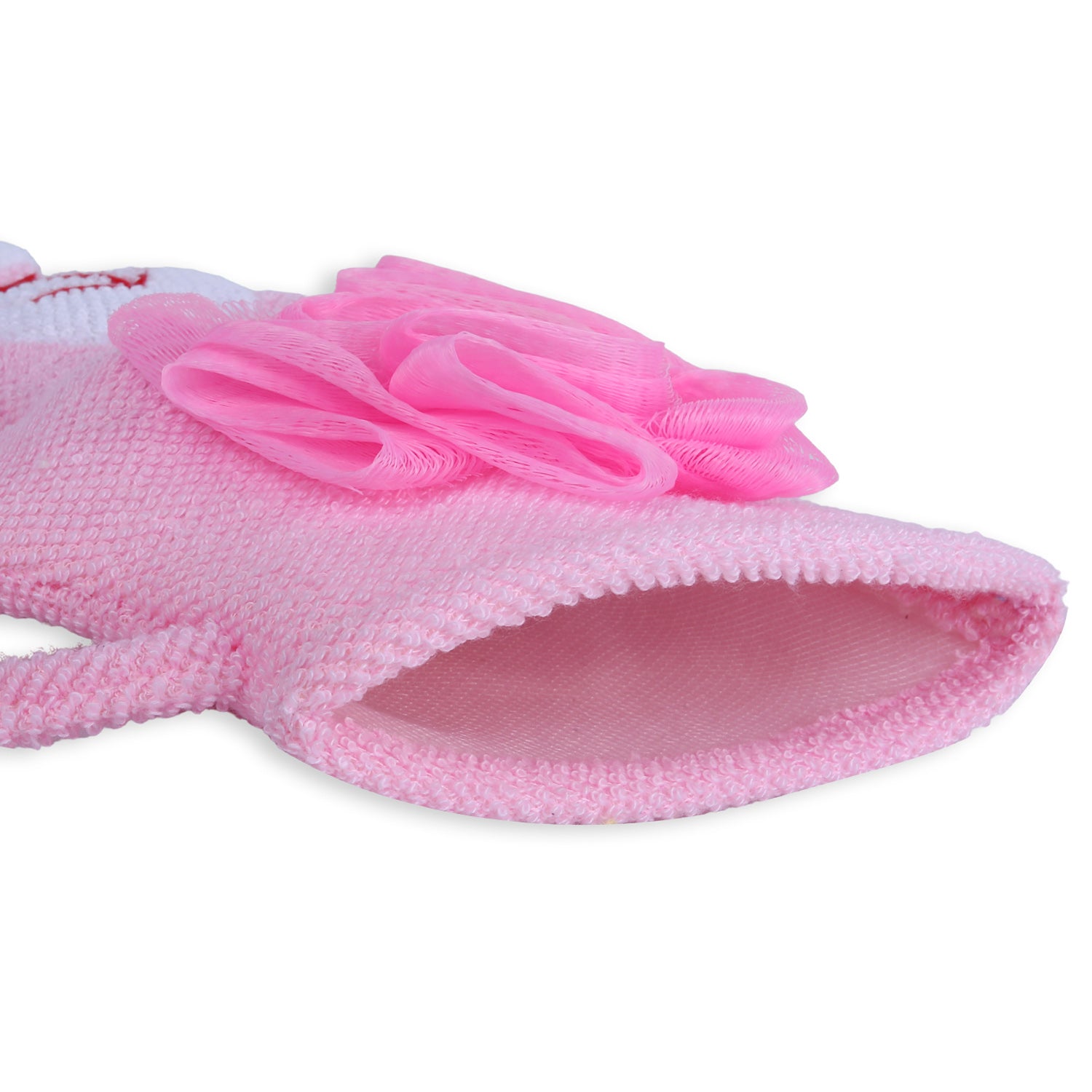 Baby Moo Naughty Rabbit Bath Time Fun Hand Puppet Loofah Bath Glove - Pink