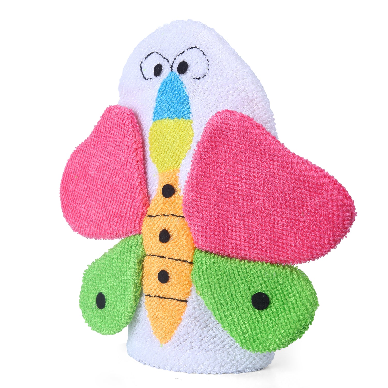 Baby Moo Fluttering Butterfly Bath Time Fun Hand Puppet Loofah Bath Glove - Multicolour - Baby Moo