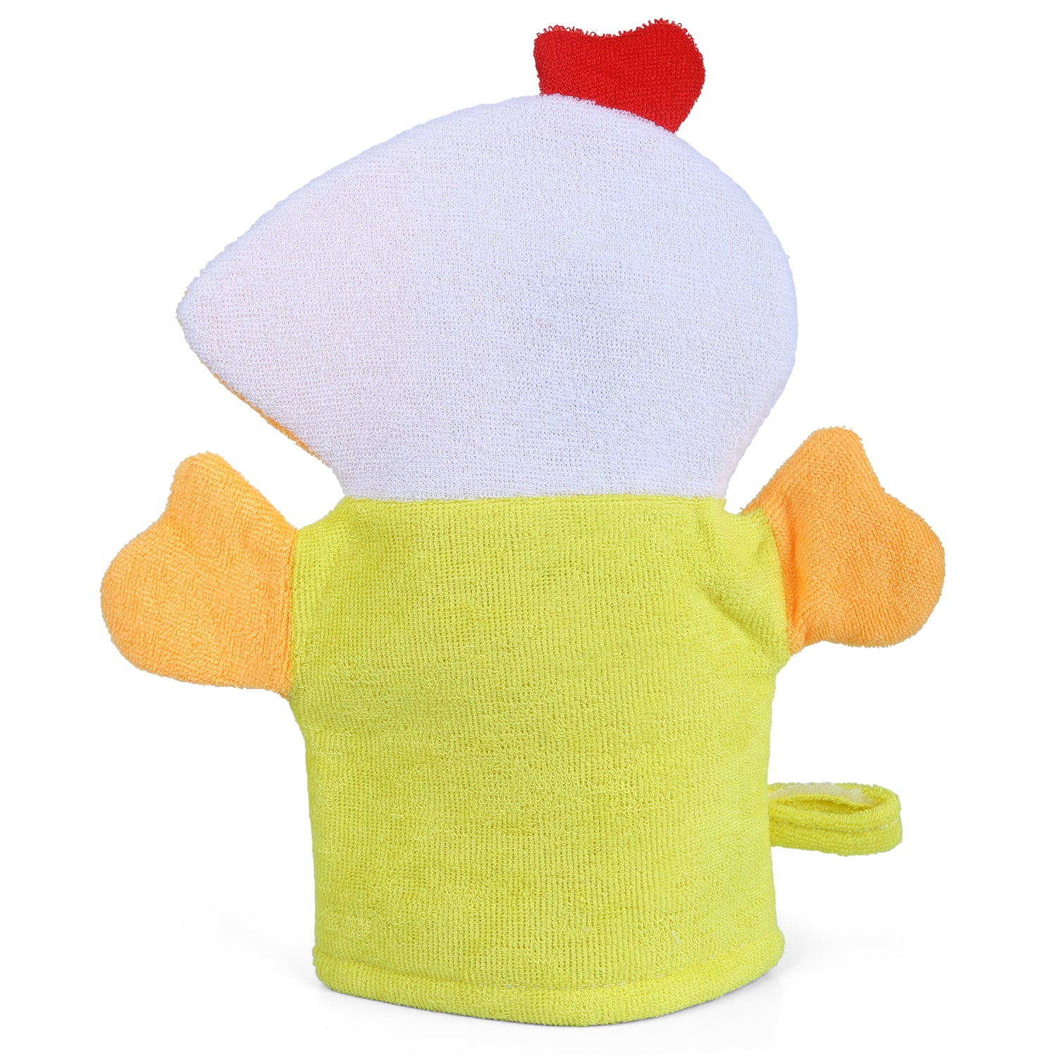 Baby Moo Sweet Hen Bath Time Fun Hand Puppet Loofah Bath Glove - Yellow