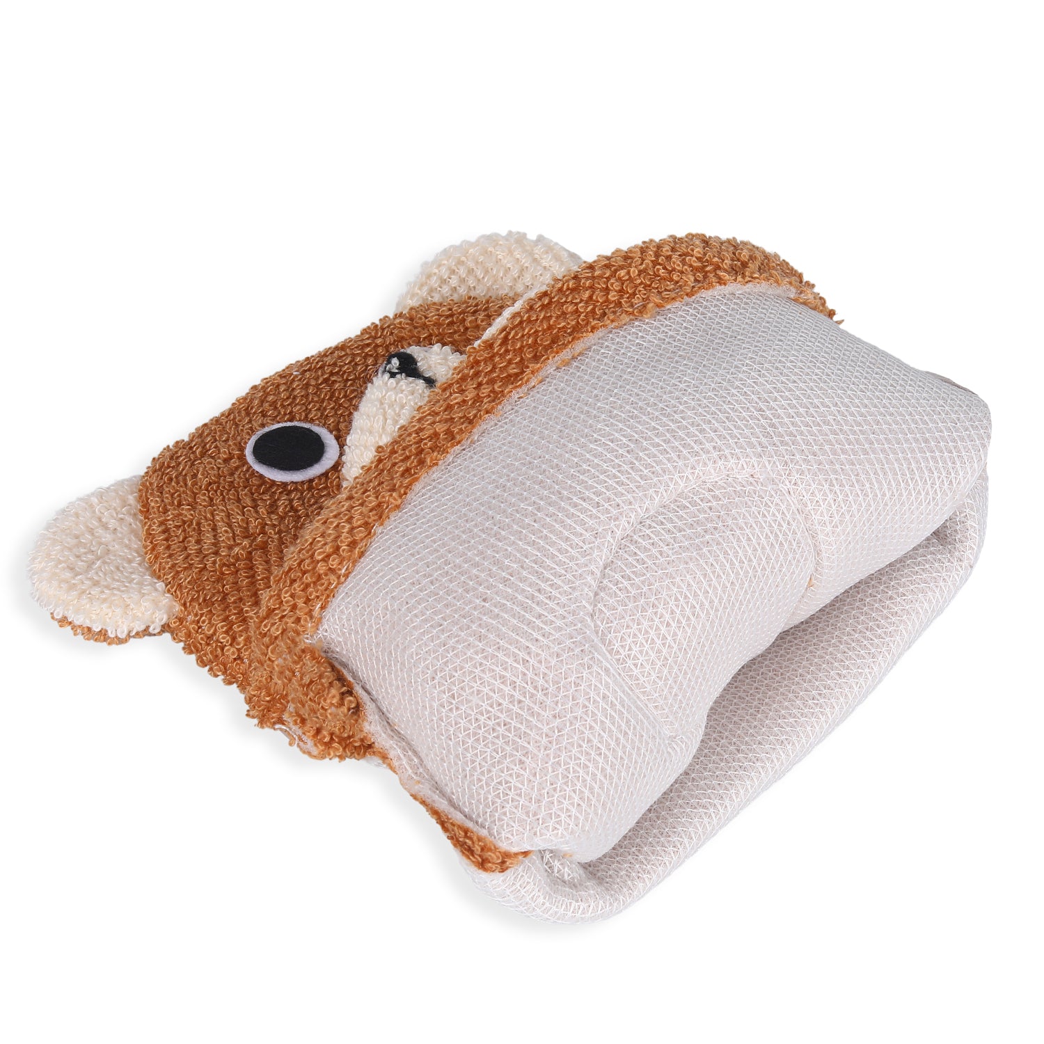 Baby Moo BFF Bear Bath Time Fun Hand Puppet Loofah Bath Glove - Brown - Baby Moo