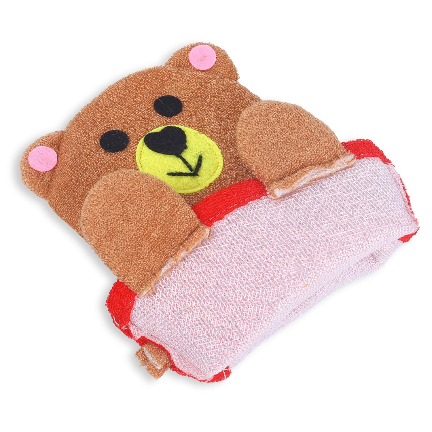 Baby Moo Teddy Bear Bath Time Fun Hand Puppet Loofah Bath Glove - Brown - Baby Moo