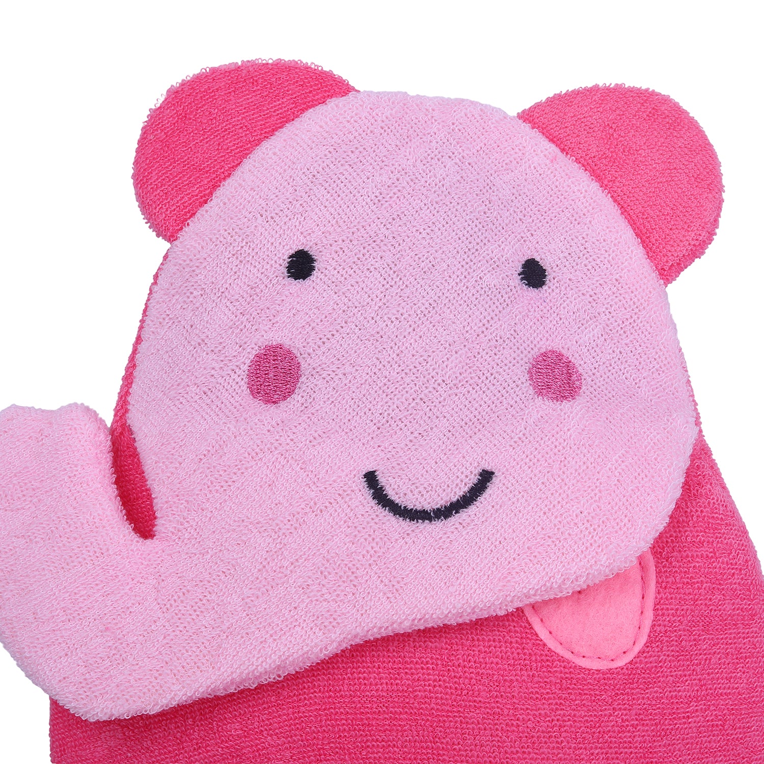 Baby Moo Blushing Elephant Bath Time Fun Hand Puppet Loofah Bath Glove - Pink - Baby Moo